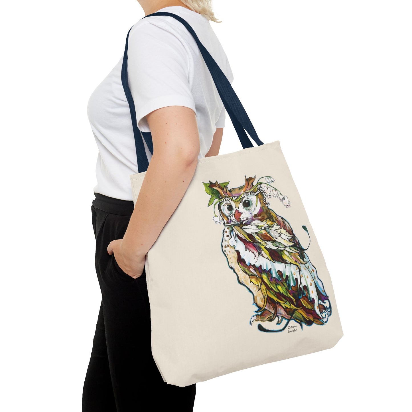 "Two Owls" Tote Bag by Zabrina Fine Art