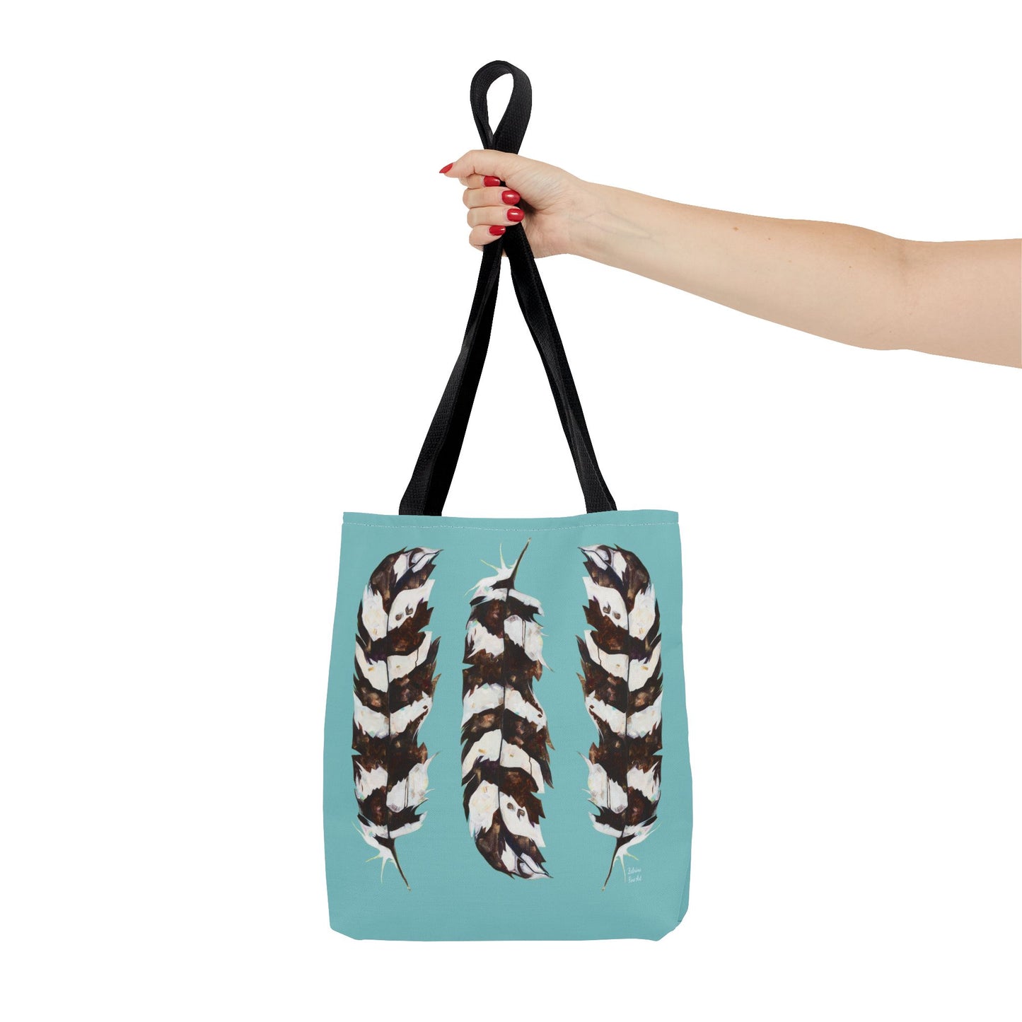 "Feathers" in Blue Tote Bag by Zabrina Fine Art