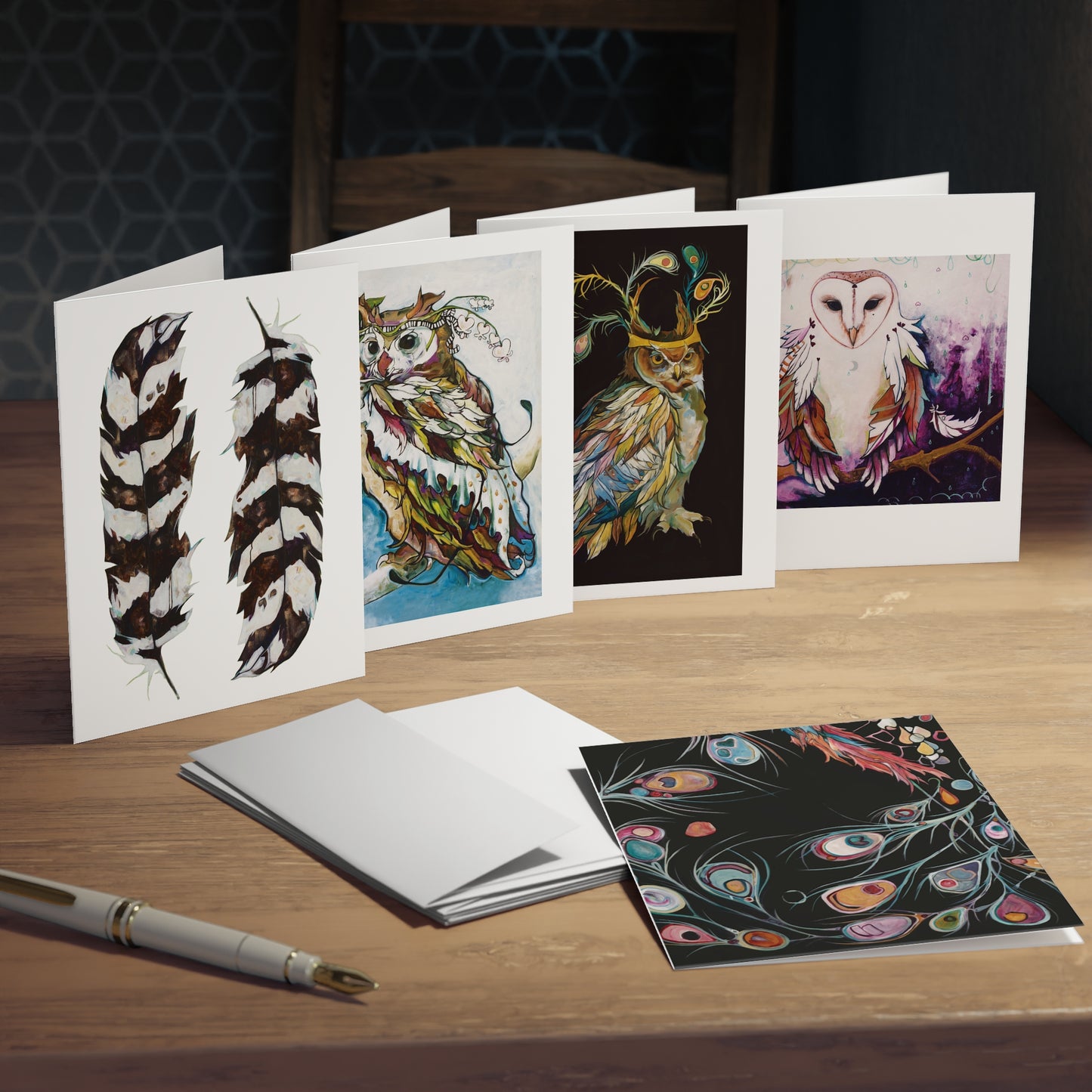 "Feathers" Greeting Cards by Zabrina Fine Art (set of 5) FREE SHIPPING
