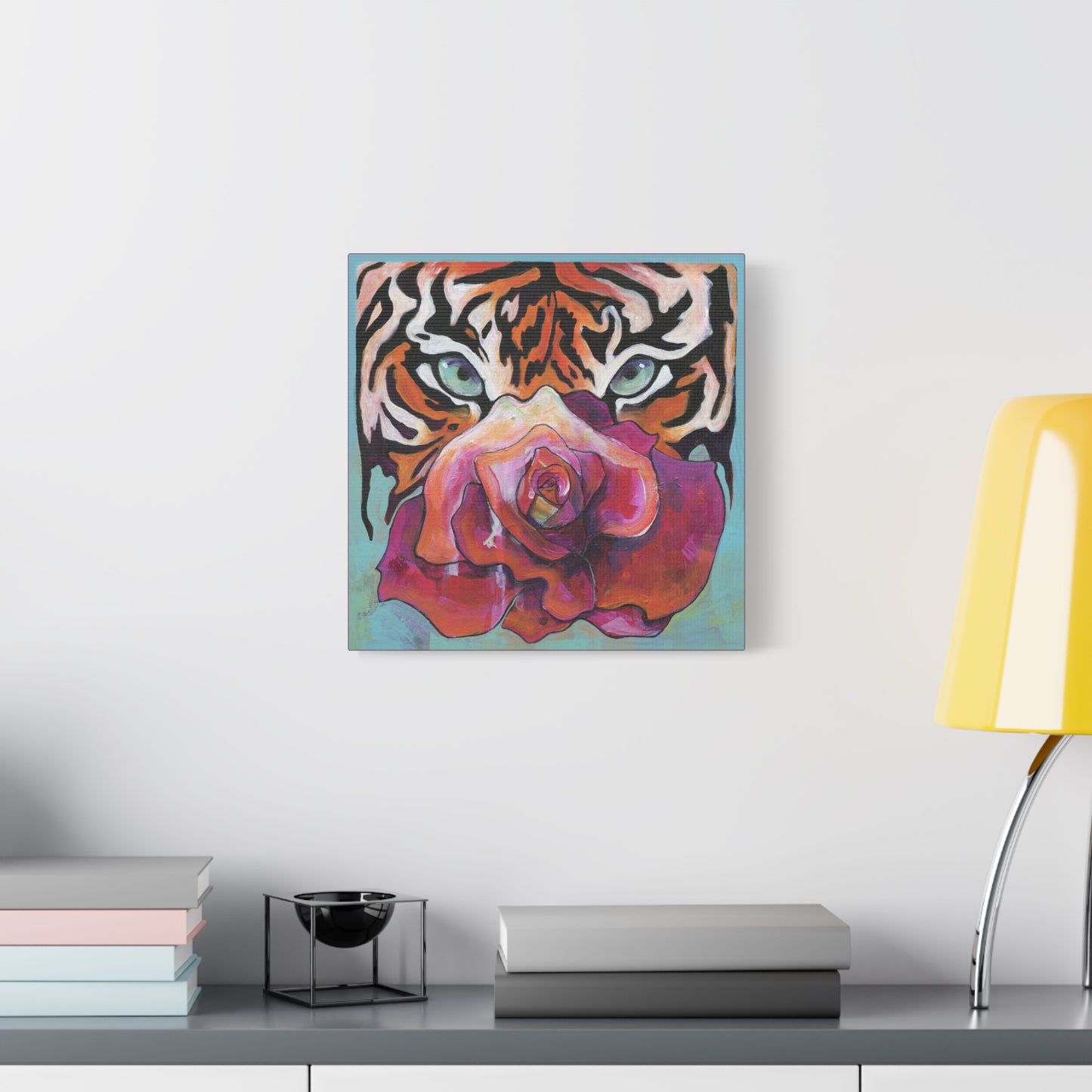 "Tiger Rose" Unframed Canvas Royal Pink Edge Reproduction by Zabrina Fine Art