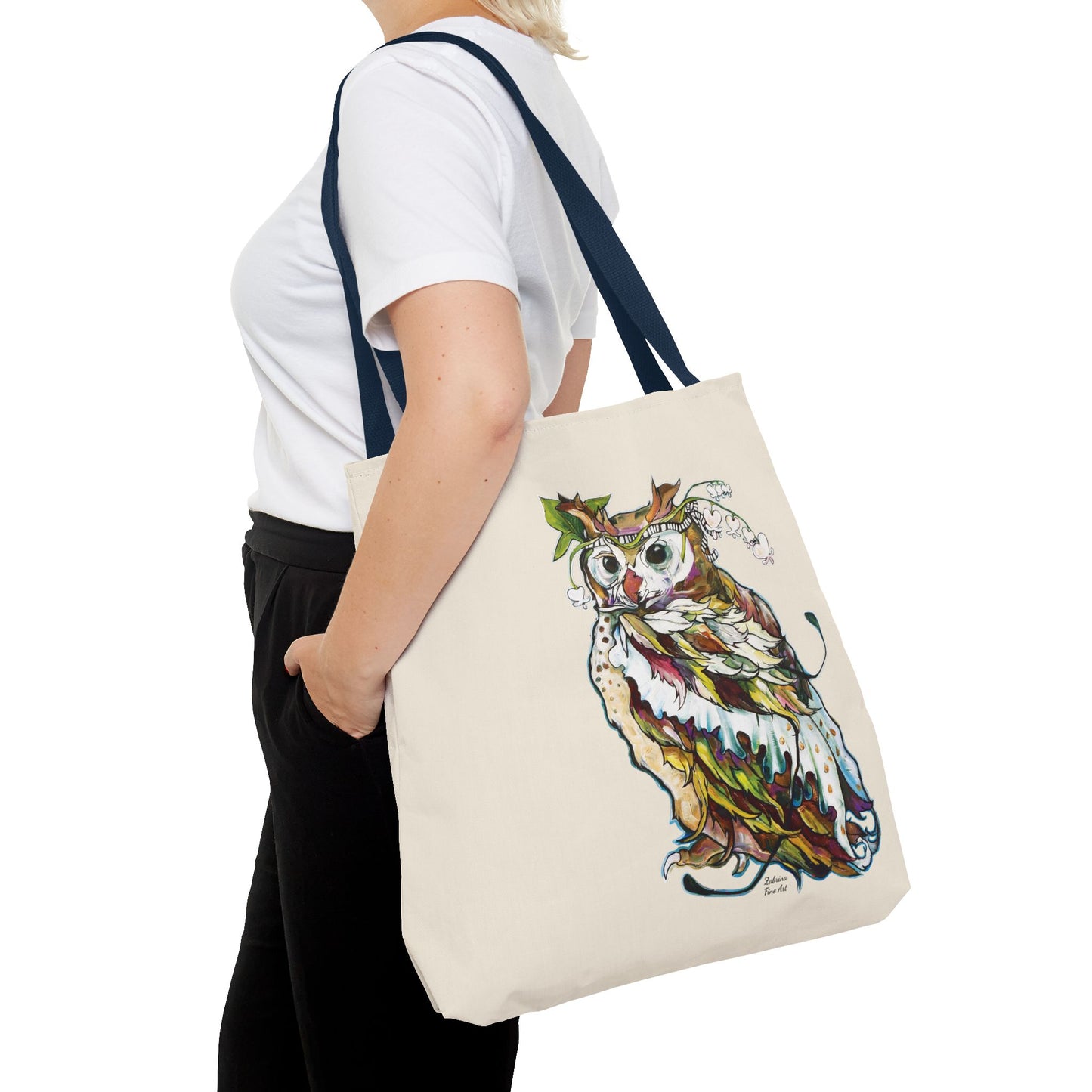 "Two Owls" Tote Bag by Zabrina Fine Art
