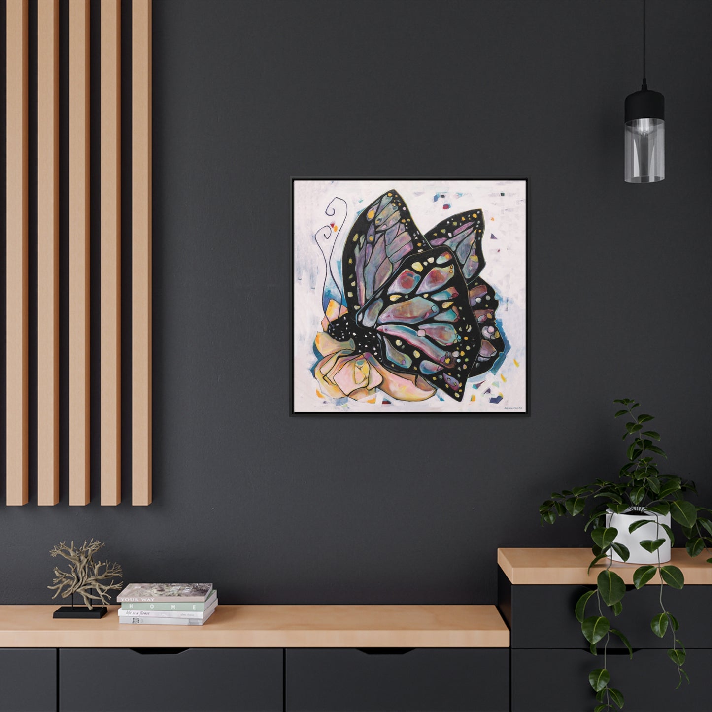 "Butterfly For Brook" Framed Canvas Fine Art Reproduction by Zabrina Fine Art