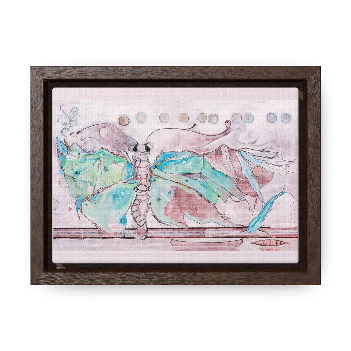 "Luna Moth" Framed Canvas Fine Art Reproduction by Zabrina Fine Art