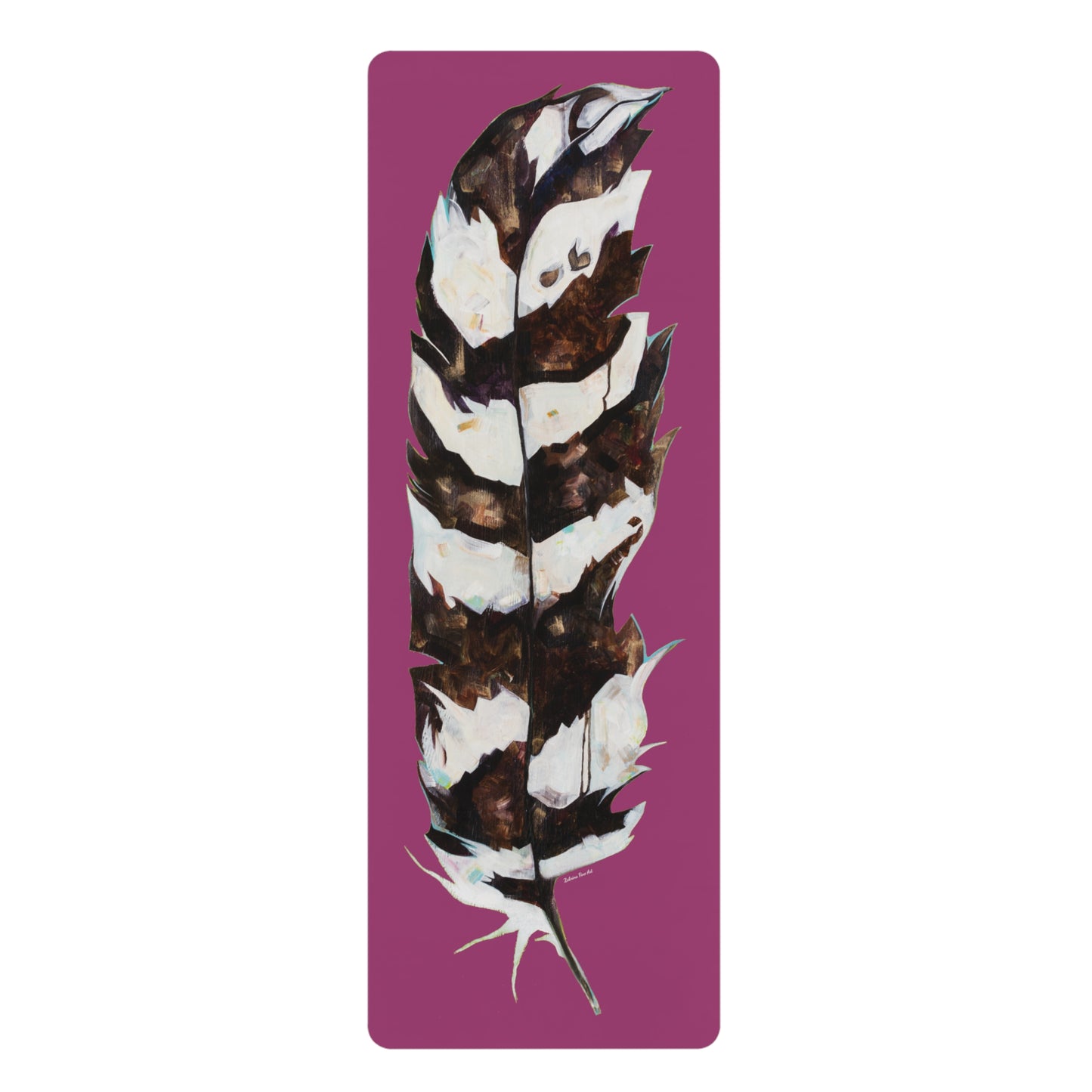 "Feather Mulberry" Microsuede Top Rubber Yoga Mat by Zabrina Fine Art