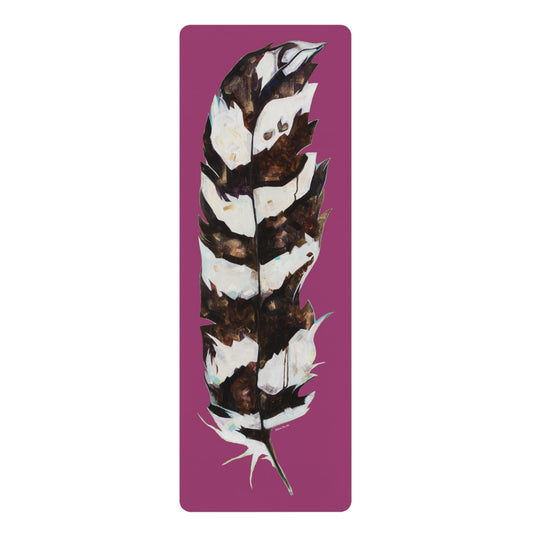 "Feather Mulberry" Microsuede Top Rubber Yoga Mat by Zabrina Fine Art