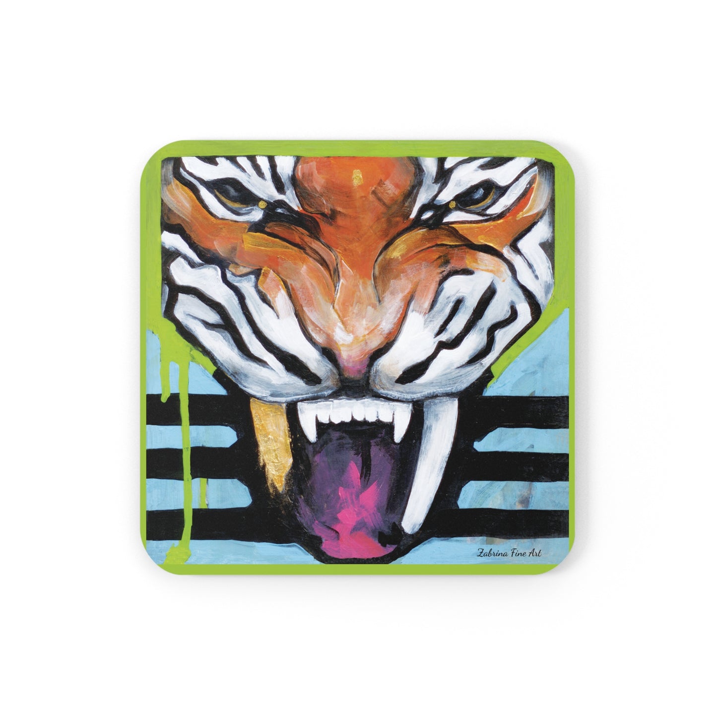 "Tiger Fang" Coaster Set by Zabrina Fine Art