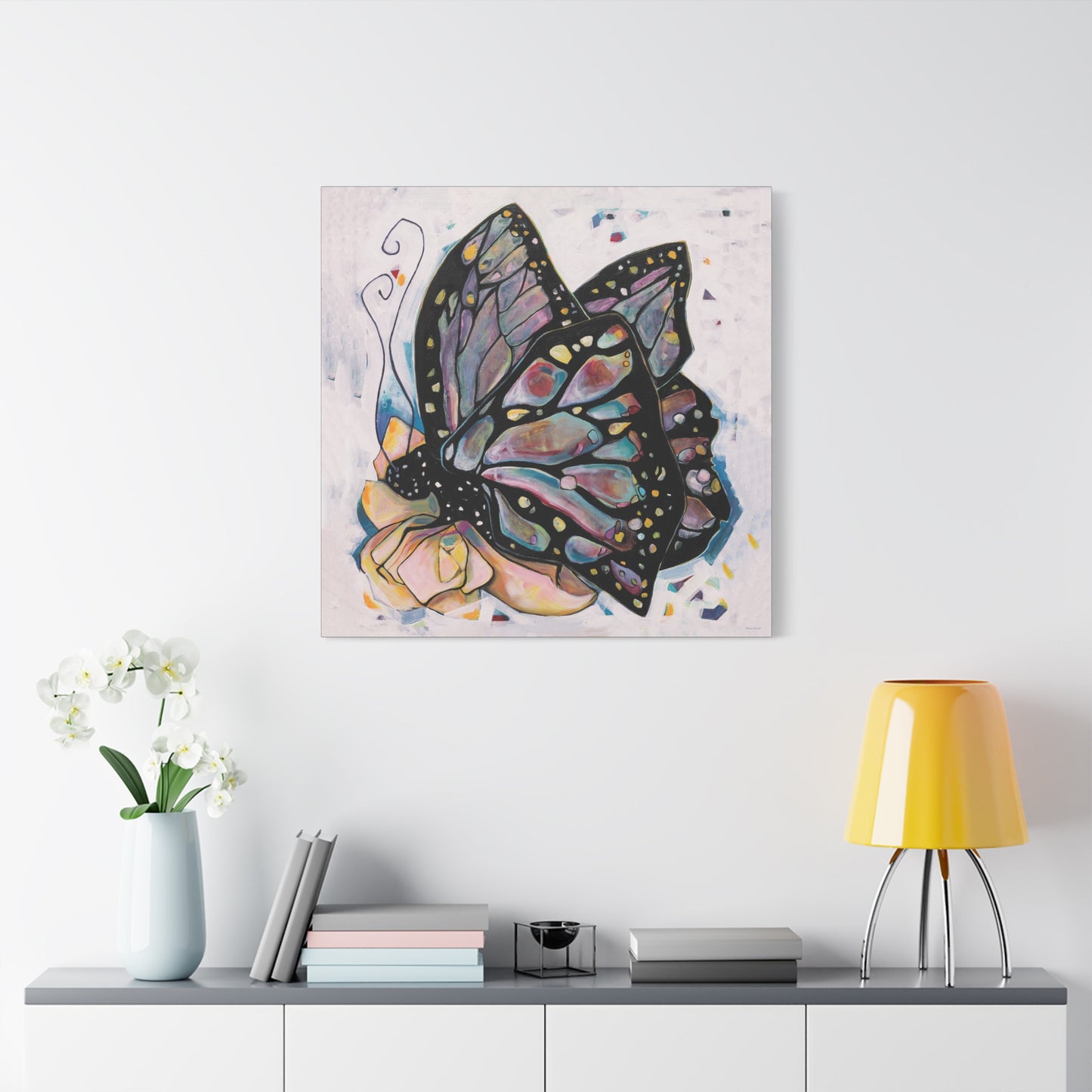 "Butterfly For Brook" Unframed Canvas Black Edge Reproduction by Zabrina Fine Art