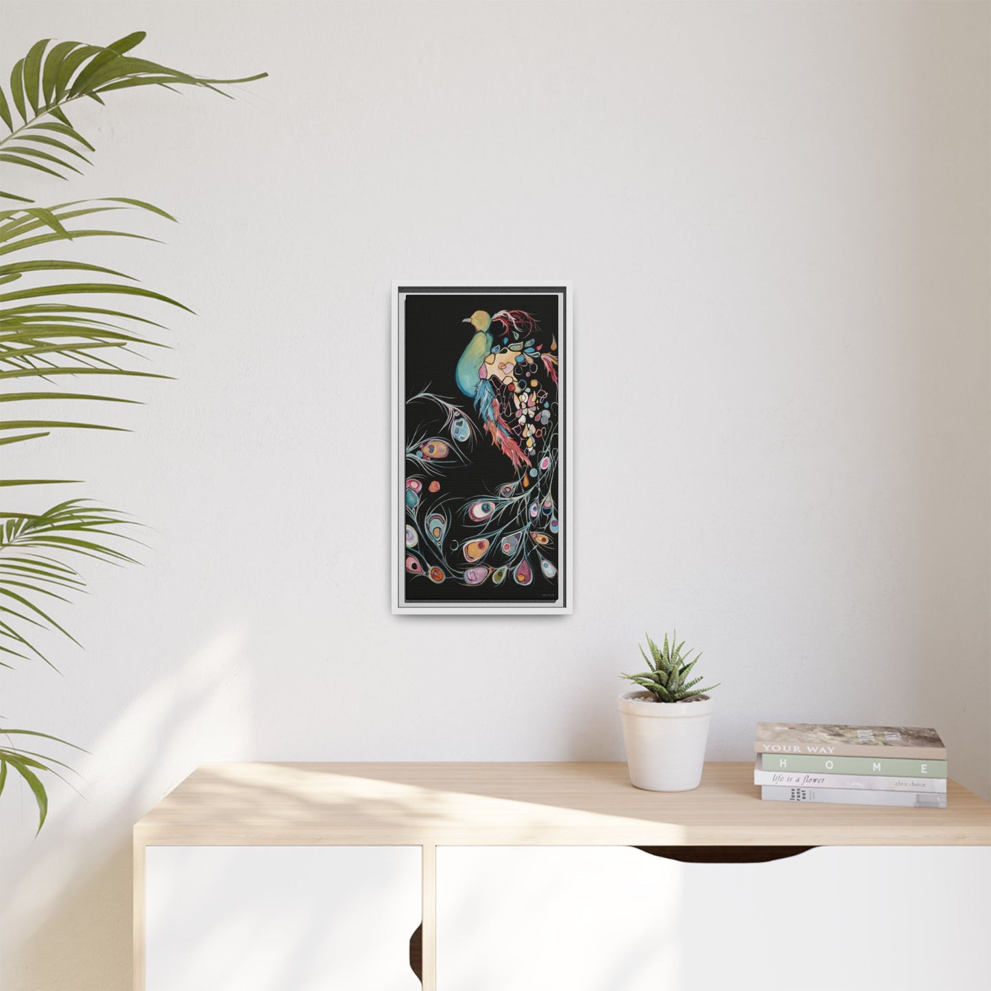 "Peacock" Framed Canvas Fine Art Reproduction by Zabrina Fine Art