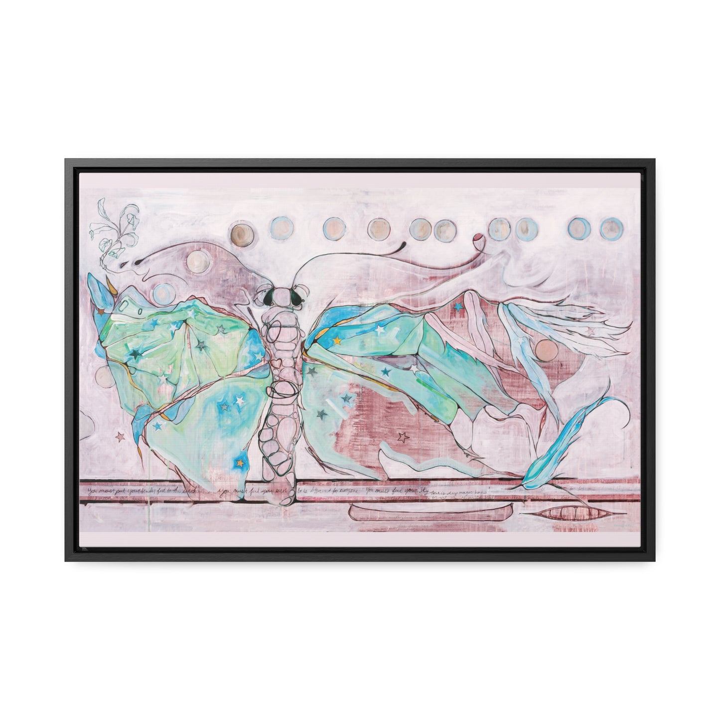 "Luna Moth" Framed Canvas Fine Art Reproduction by Zabrina Fine Art