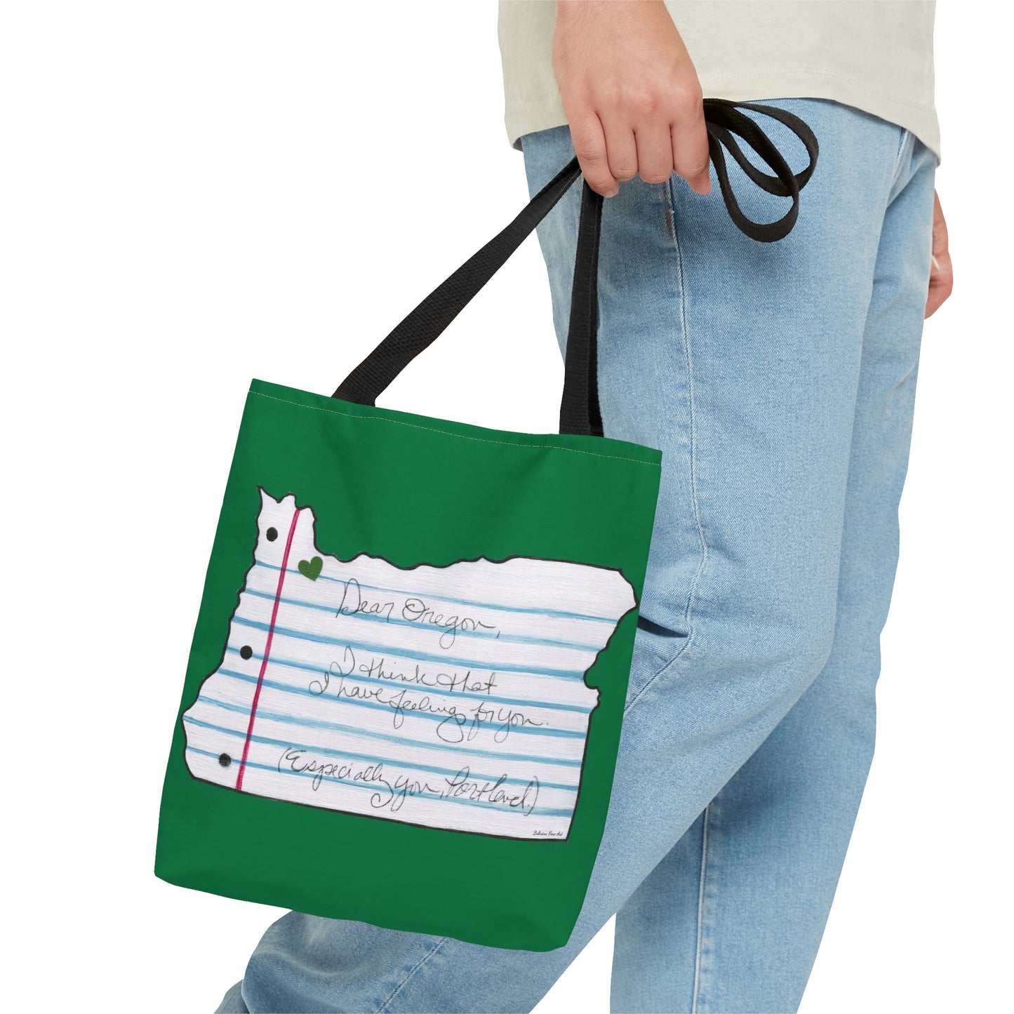 "Oregon Love Letter" Tote Bag Green by Zabrina Fine Art