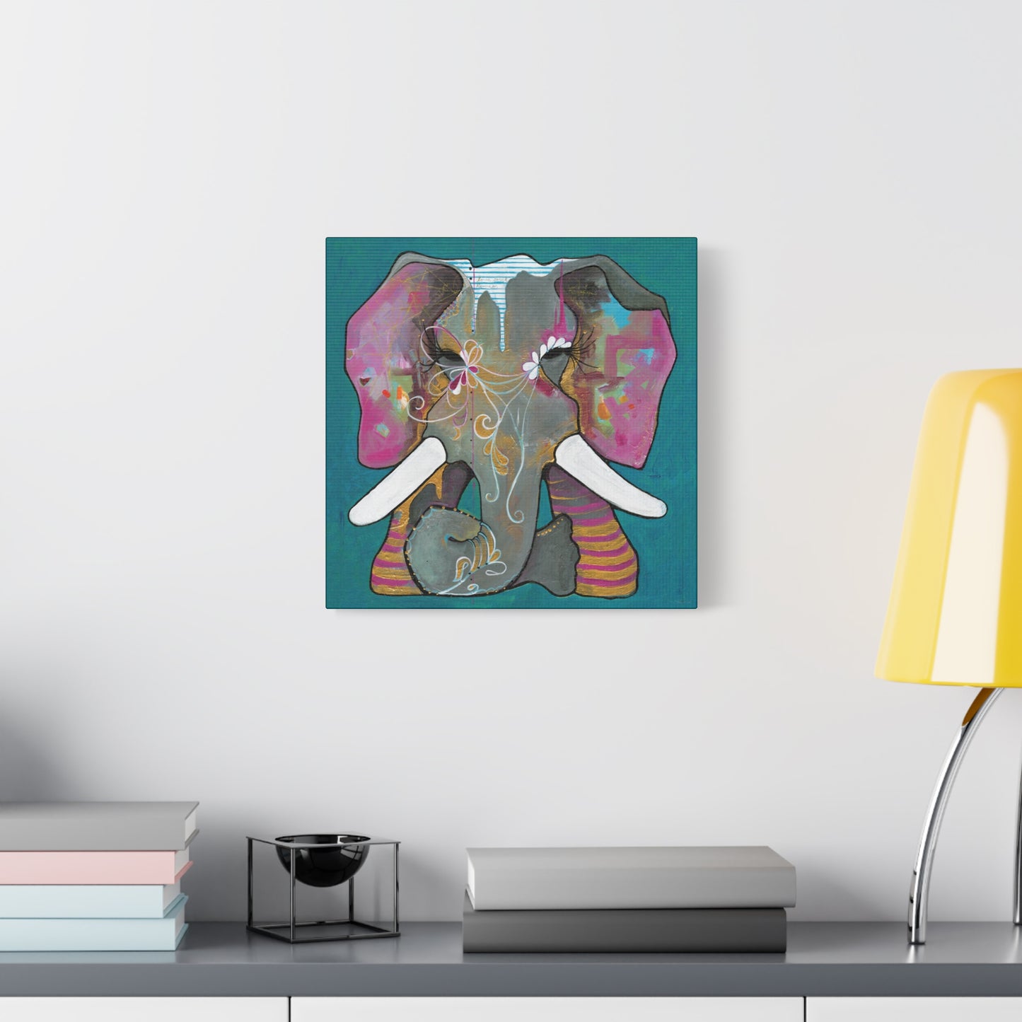 "Romeo Elephant" Unframed Canvas Black Edge Reproduction by Zabrina Fine Art