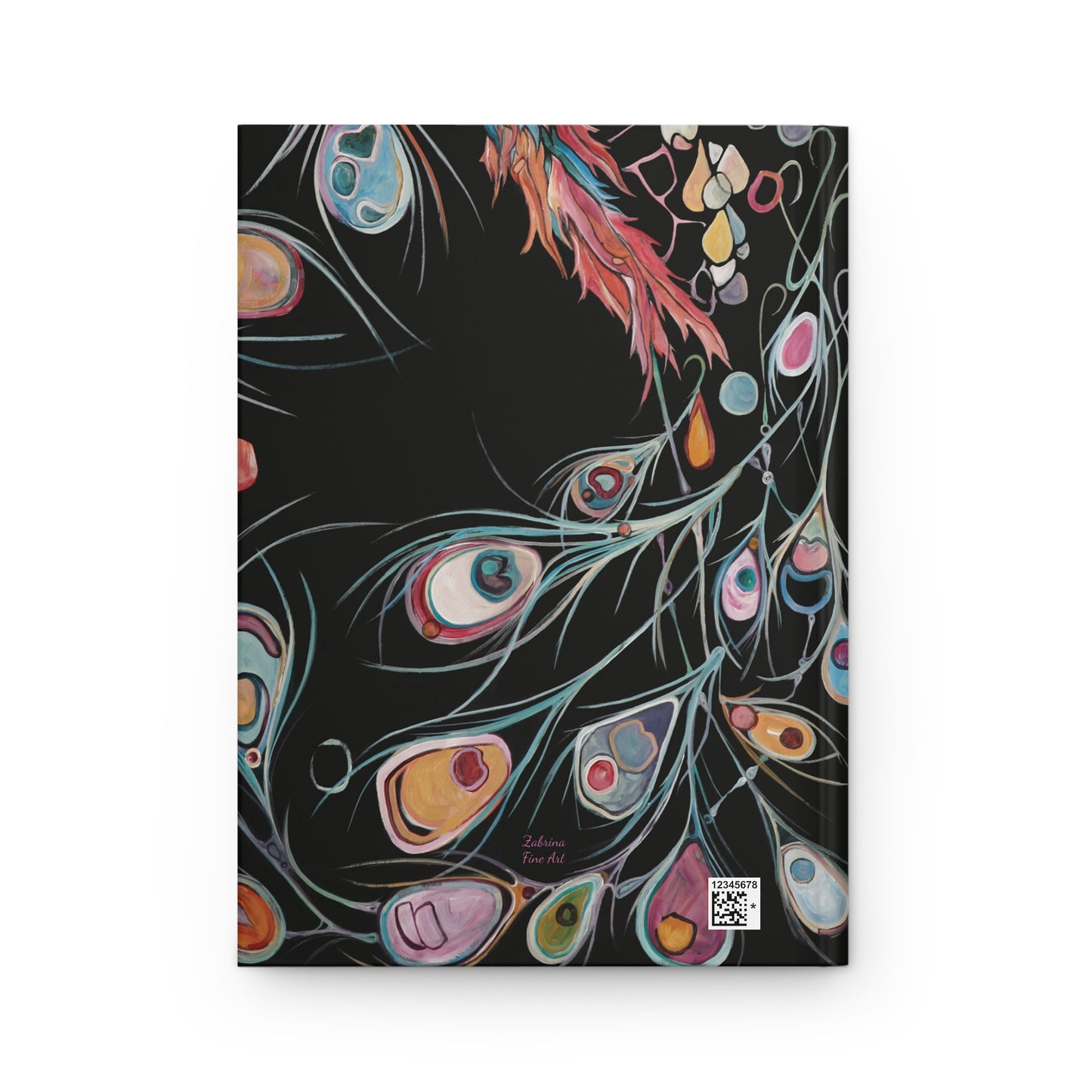 "Peacock Feathers" Hardcover Journal by Zabrina Fine Art