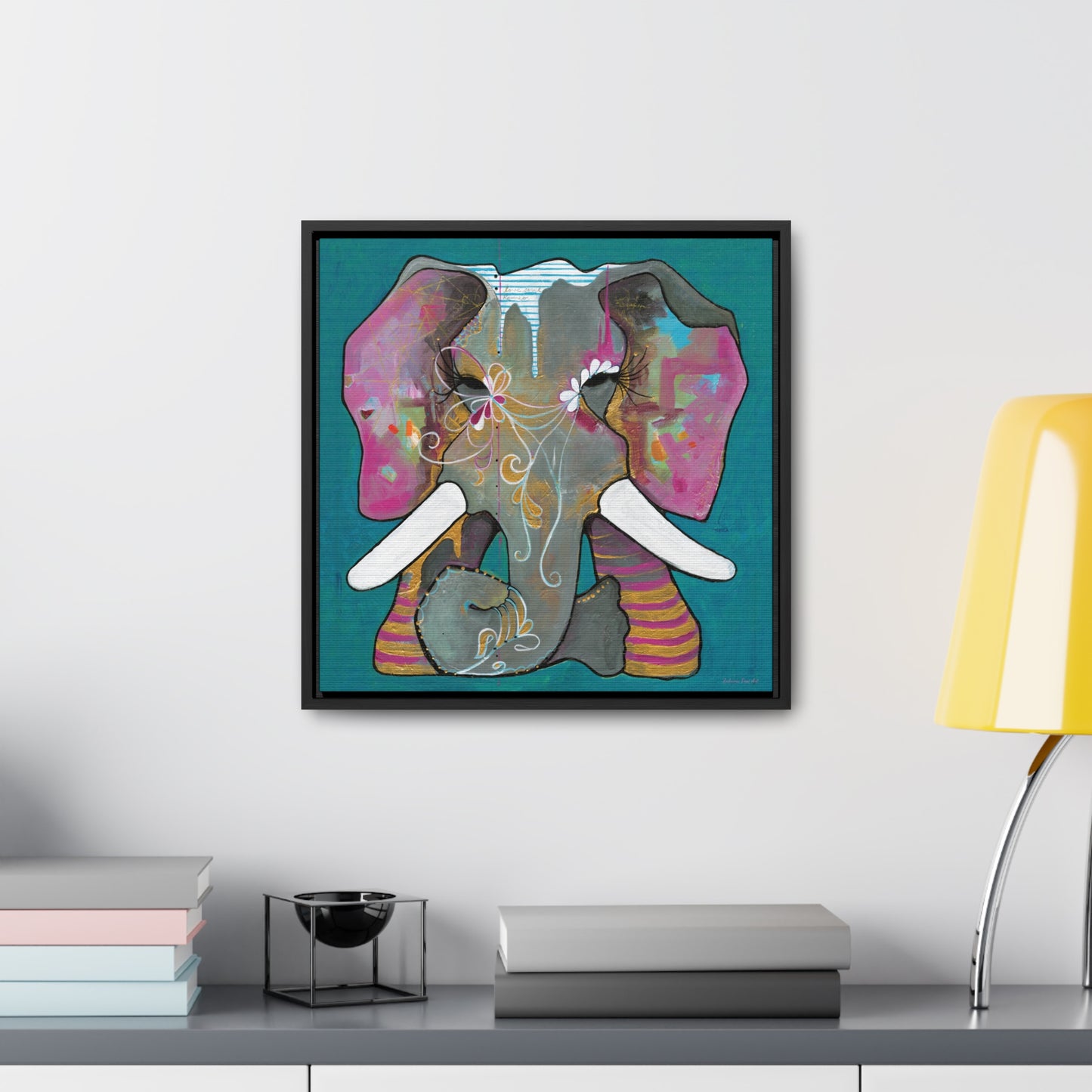 "Romeo Elephant" Framed Canvas Fine Art Reproduction by Zabrina Fine Art