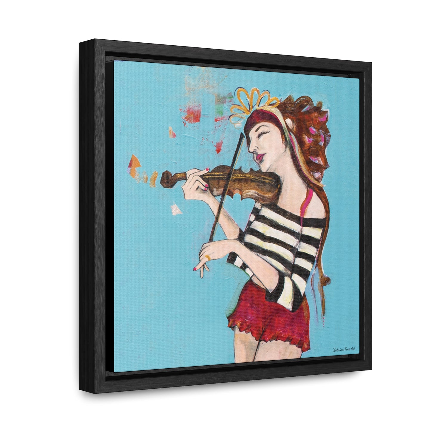 "The Violinist" Framed Canvas Fine Art Reproduction by Zabrina Fine Art