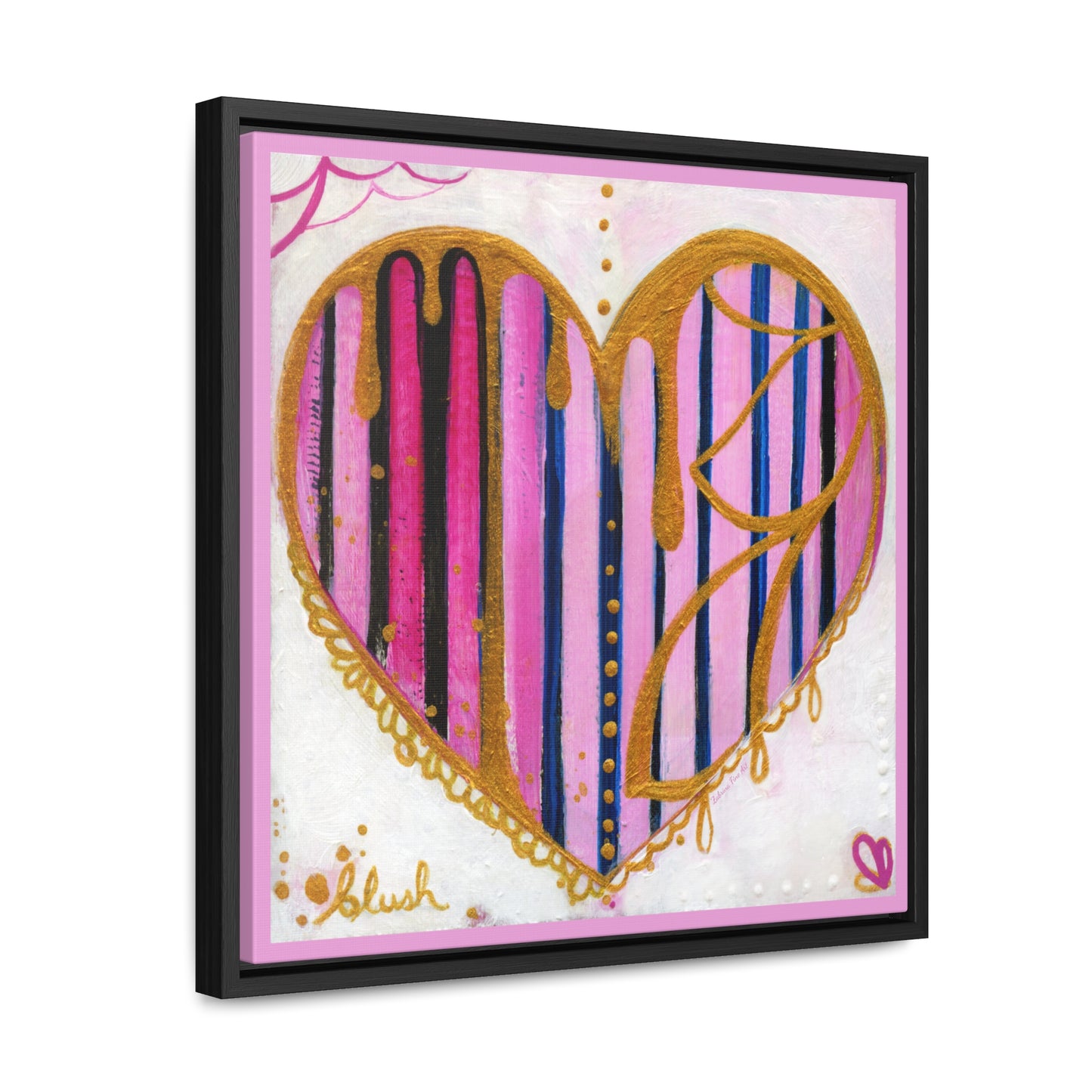 "Blush Party Heart" Framed Canvas Fine Art Reproduction by Zabrina Fine Art