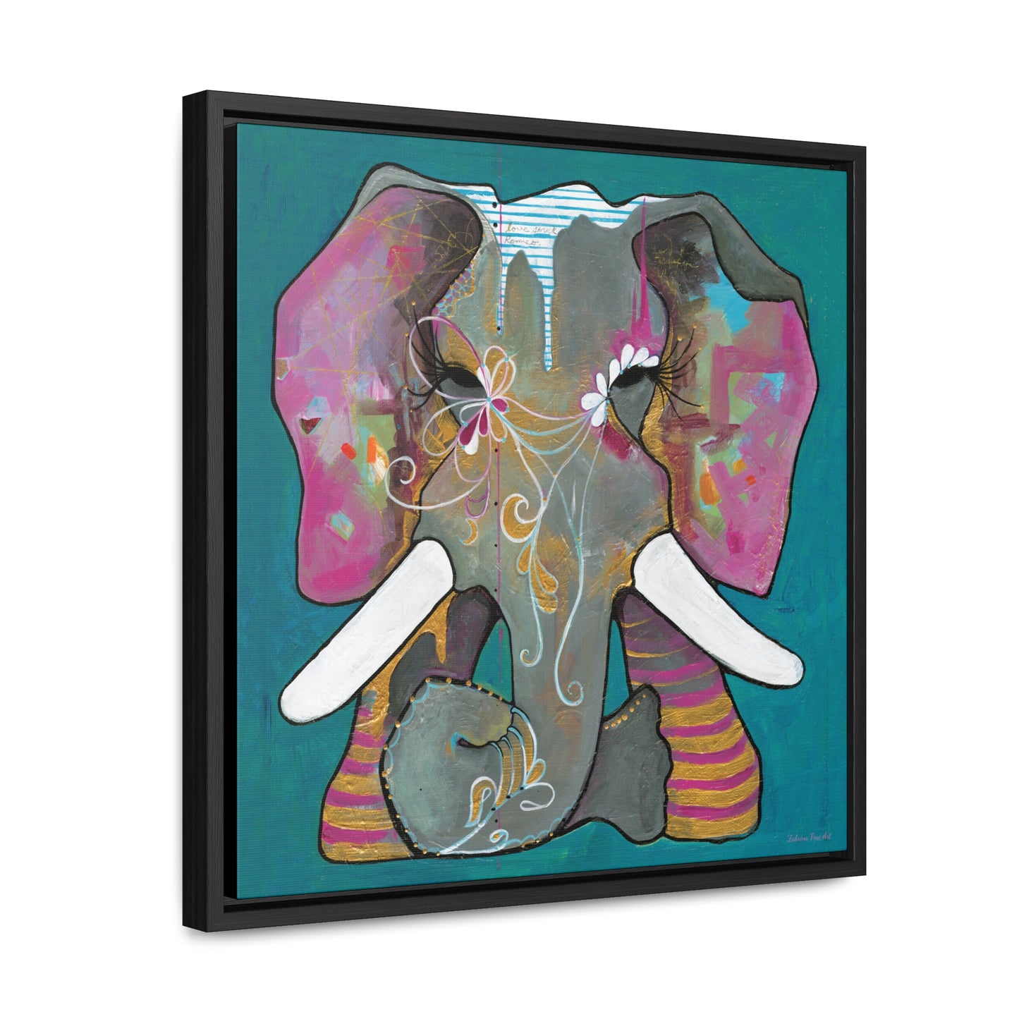 "Romeo Elephant" Framed Canvas Fine Art Reproduction by Zabrina Fine Art