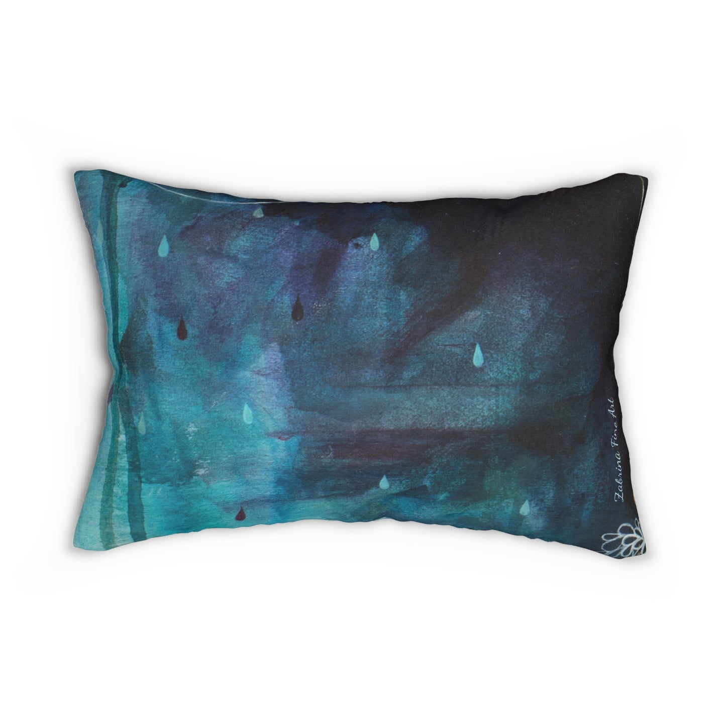 "I Love Rainy Days" Throw Pillow on Wine by Zabrina Fine Art