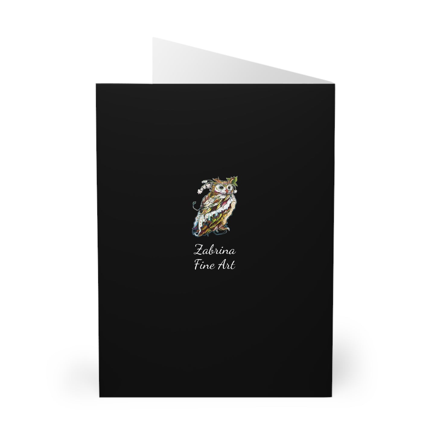 "Peacock Crown Owl" Notecards by Zabrina Fine Art (set of 5)