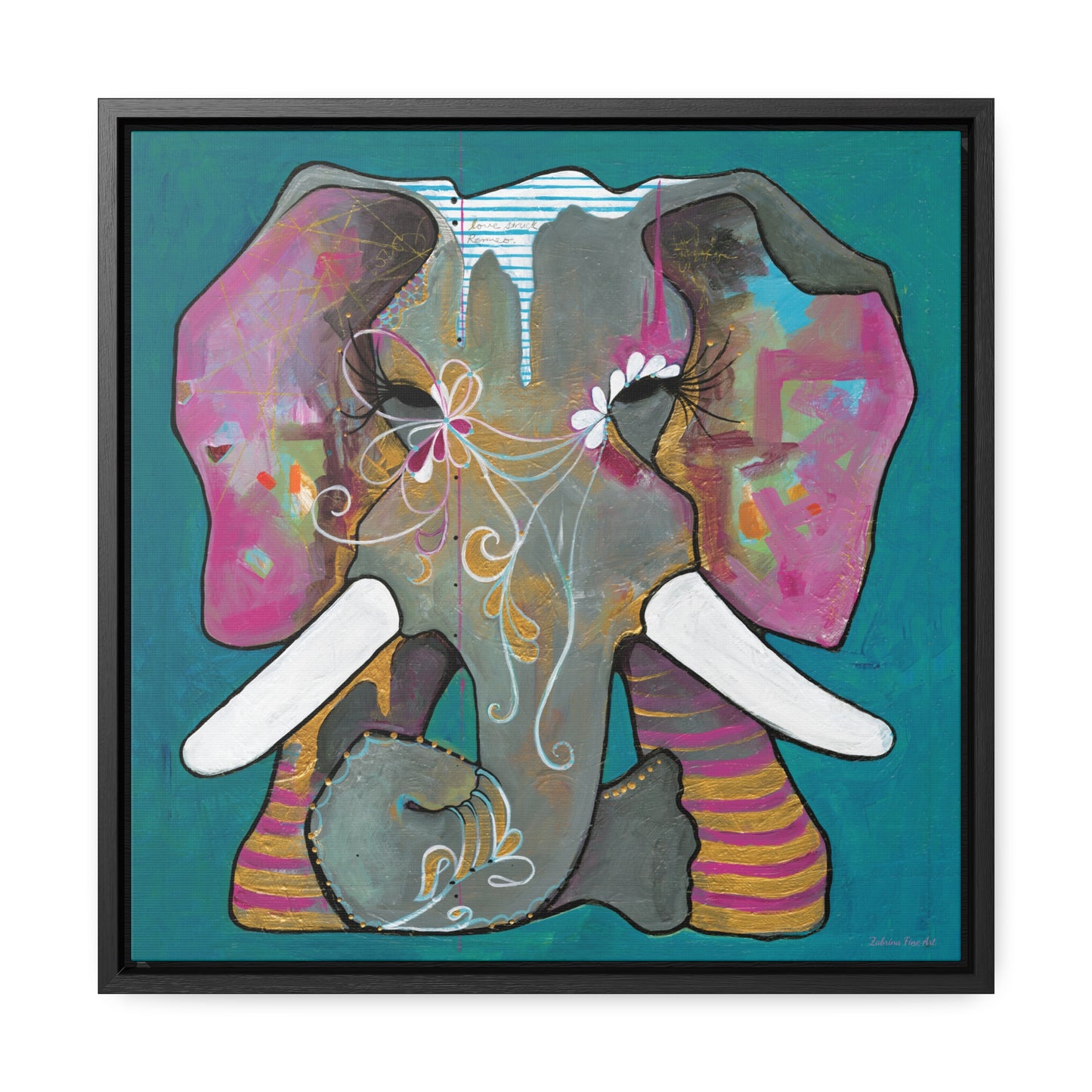 "Romeo Elephant" Framed Canvas Fine Art Reproduction by Zabrina Fine Art