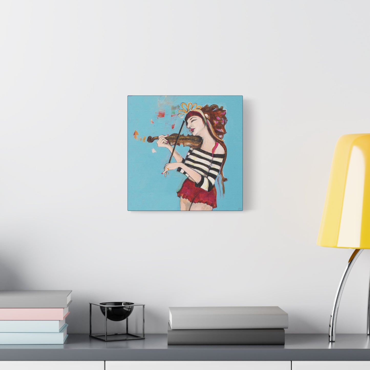 "The Violinist" Unframed Canvas Black Edge Reproduction by Zabrina Fine Art