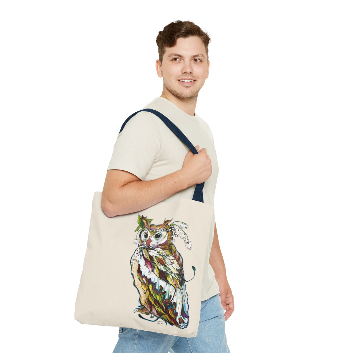 "Two Owls" Tote Bag by Zabrina Fine Art