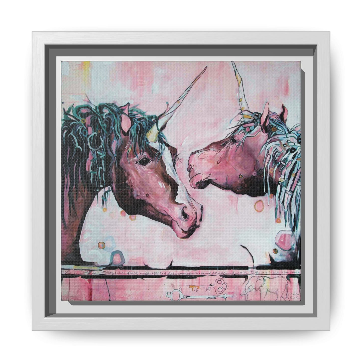 "Unicorns Are Real" Framed Canvas Fine Art Reproduction by Zabrina Fine Art