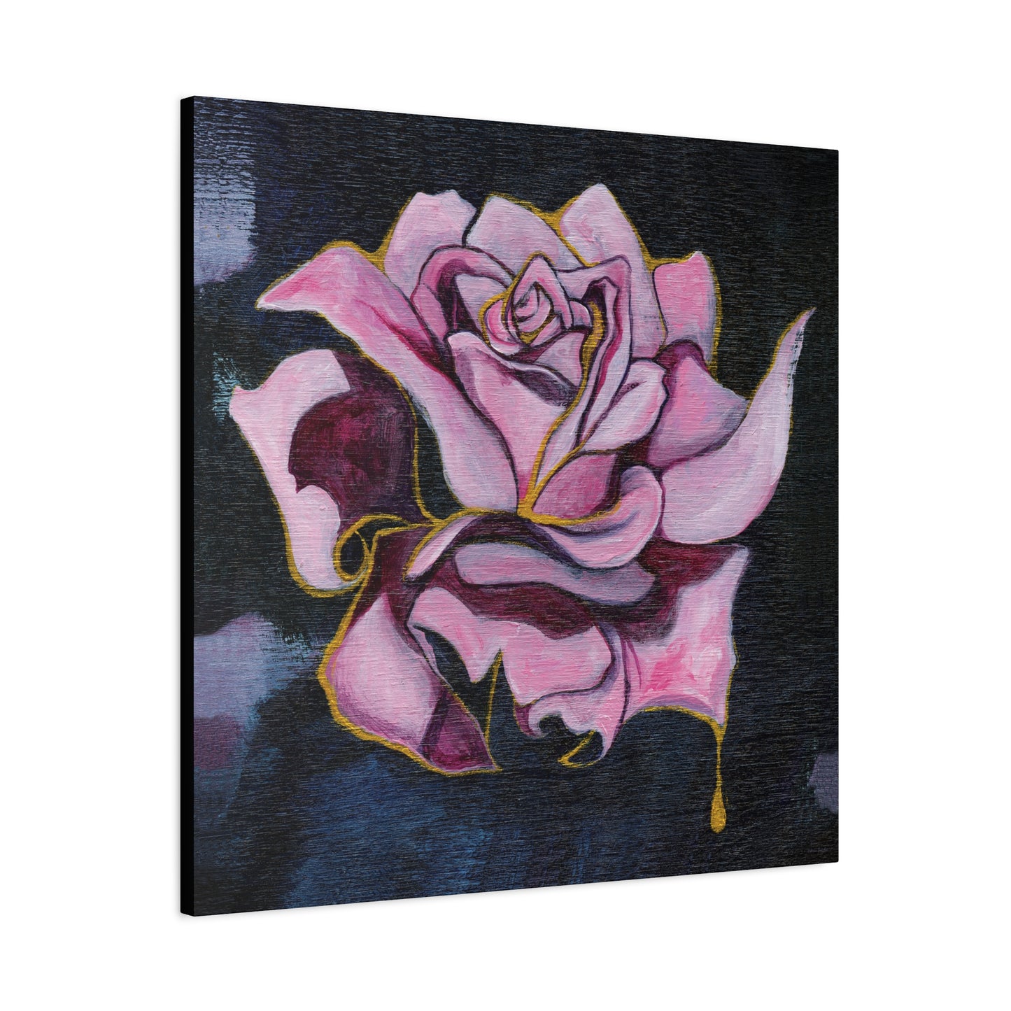 "Gilded Rose" Unframed Canvas Black Edge Reproduction by Zabrina Fine Art