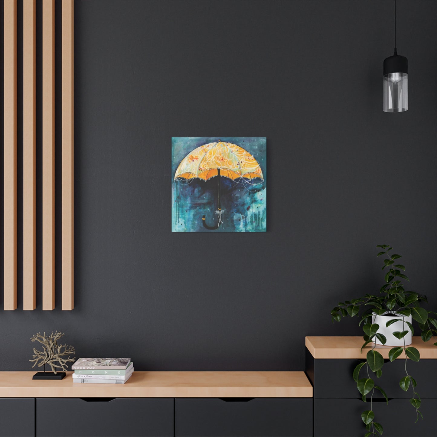 "Rain Glow" Unframed Canvas Ming Blue Edge Reproduction by Zabrina Fine Art