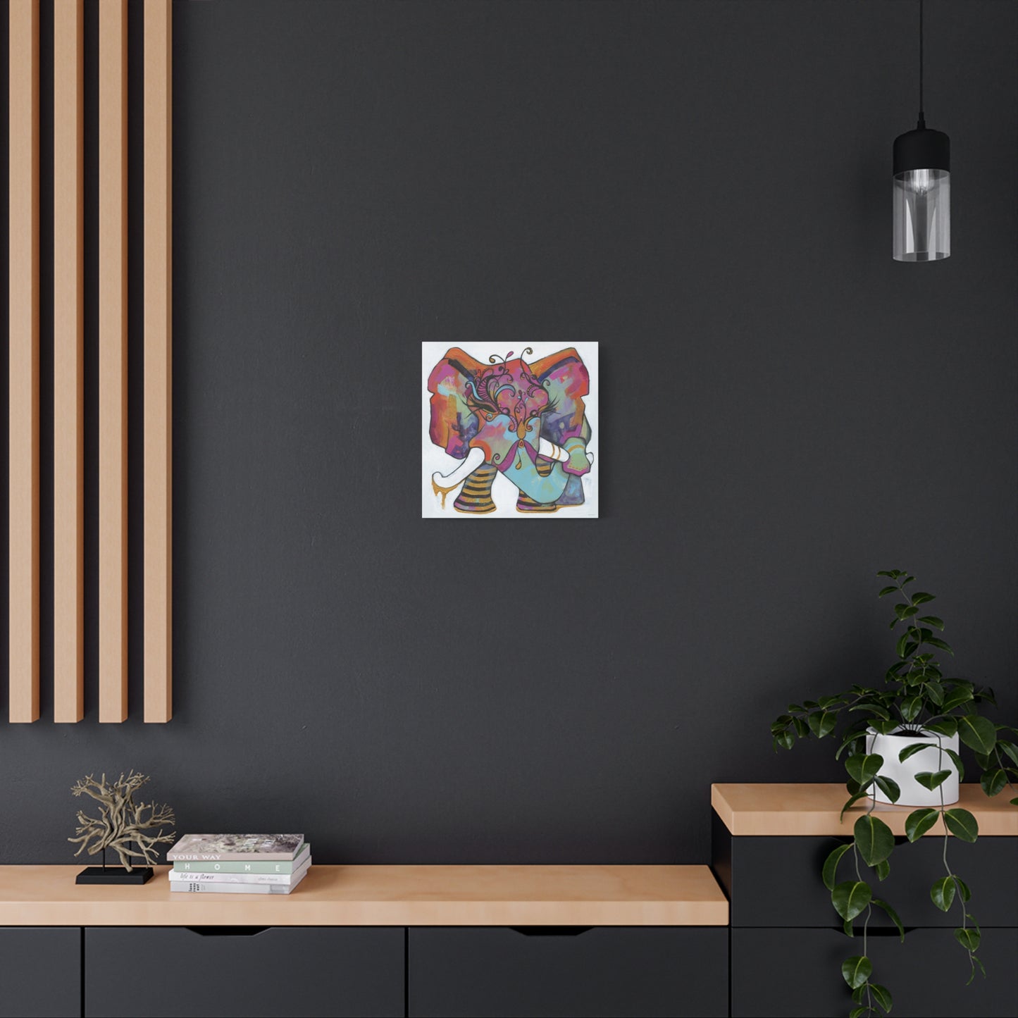 Copy of "Masquerade Elephant" Unframed Canvas Black Edge Reproduction by Zabrina Fine Art