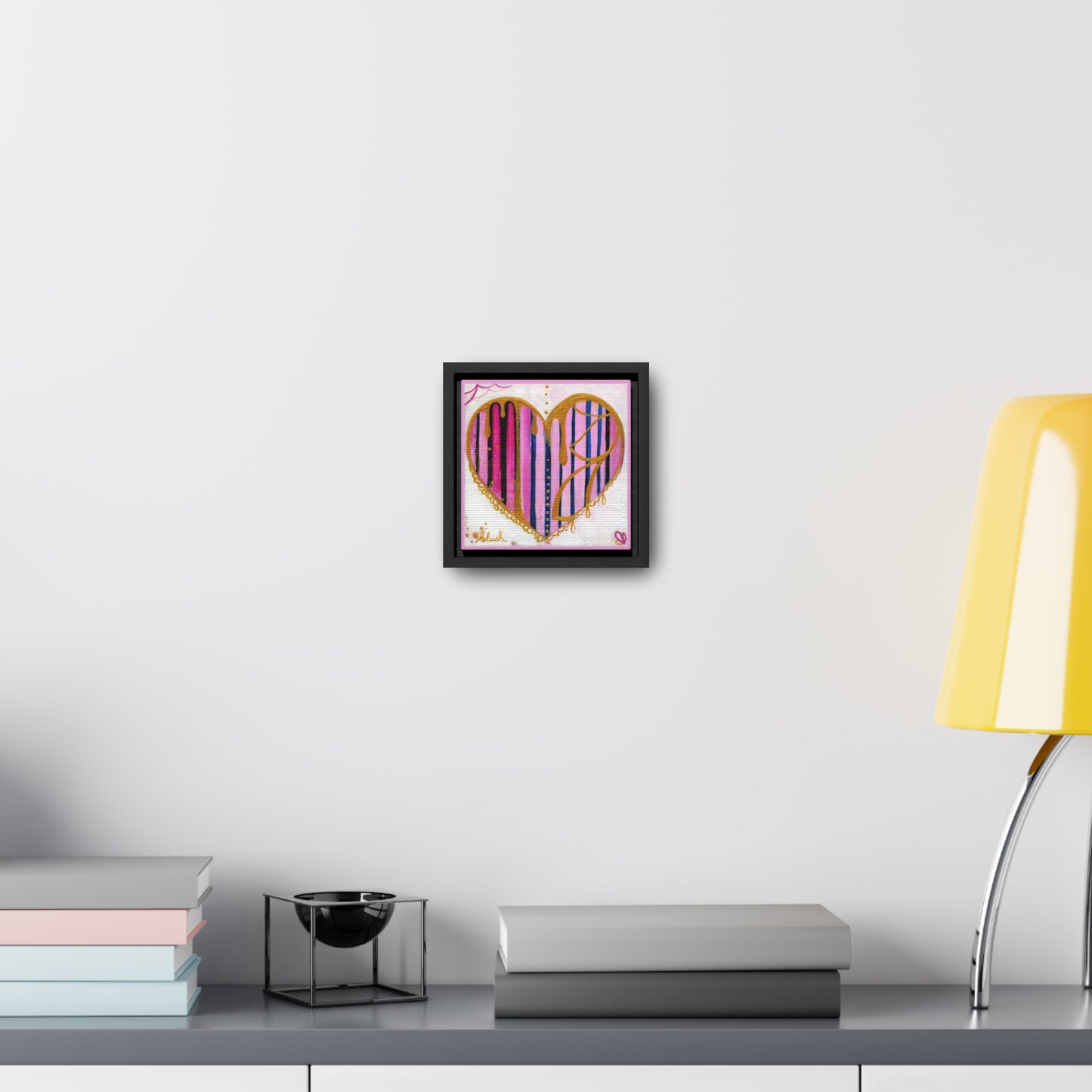 "Blush Party Heart" Framed Canvas Fine Art Reproduction by Zabrina Fine Art