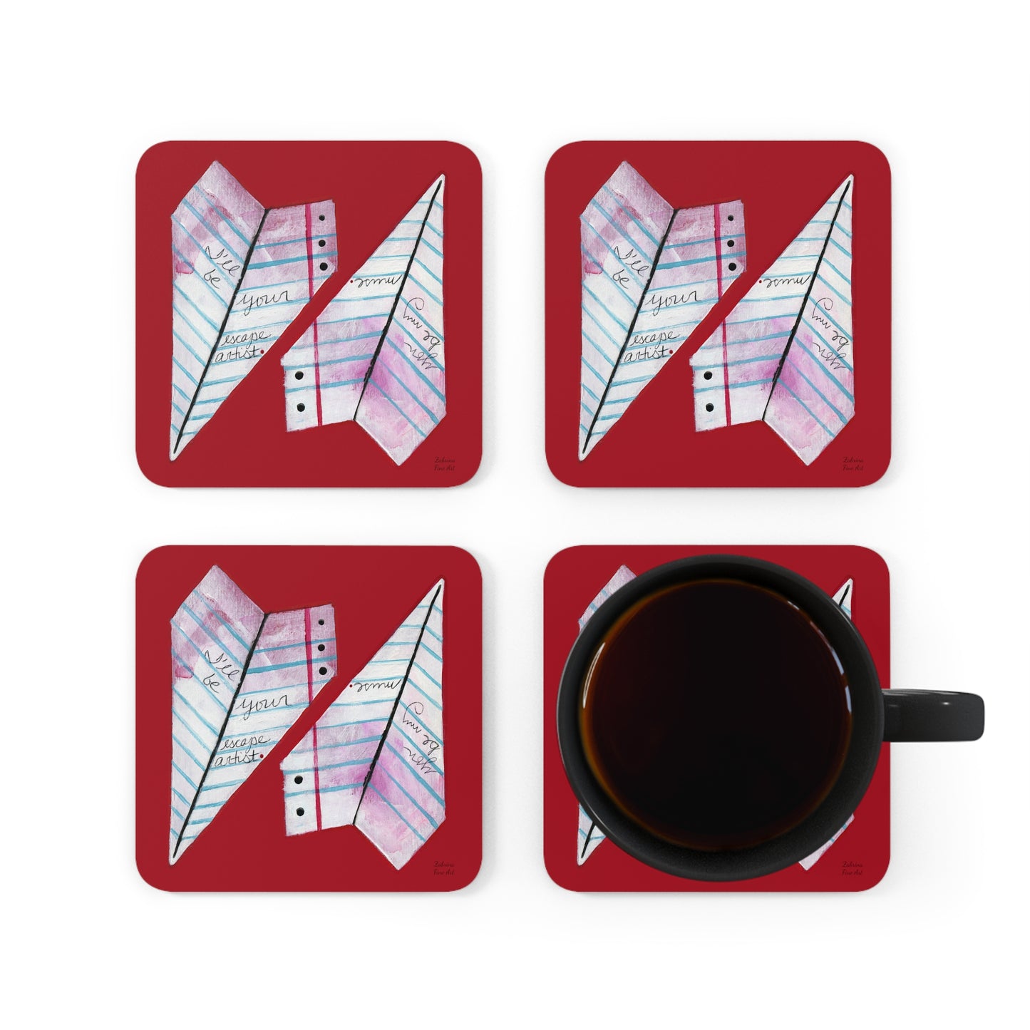 "Paper Planes" Coaster Set by Zabrina Fine Art