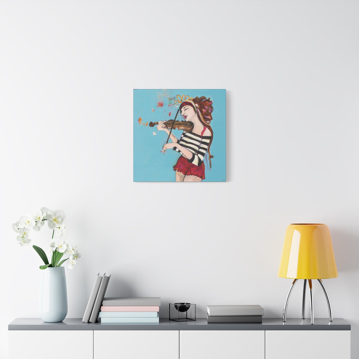 "The Violinist" Unframed Canvas Black Edge Reproduction by Zabrina Fine Art