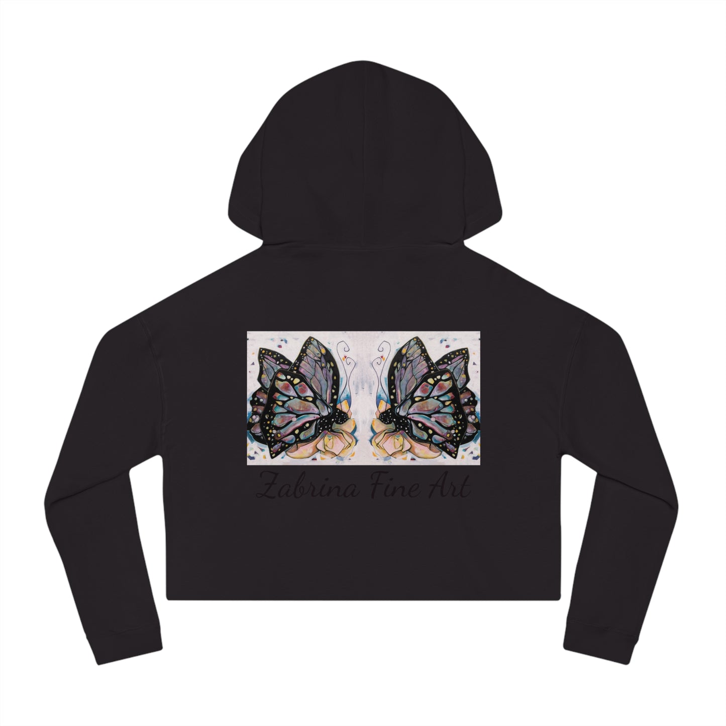 "Butterflies" Women’s Cropped Hooded Sweatshirt by Zabrina Fine Art