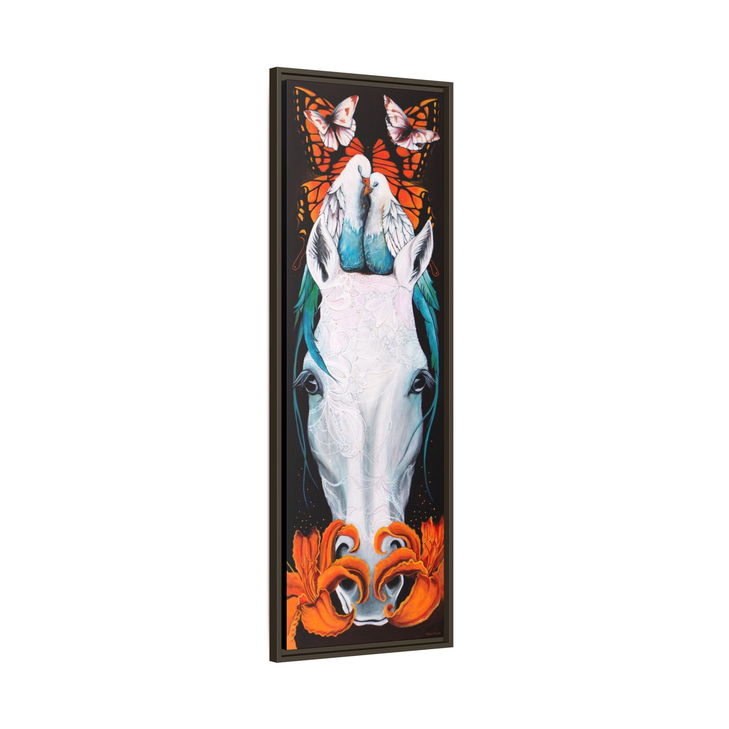 "Love Birds" Framed Canvas Fine Art Reproduction by Zabrina Fine Art