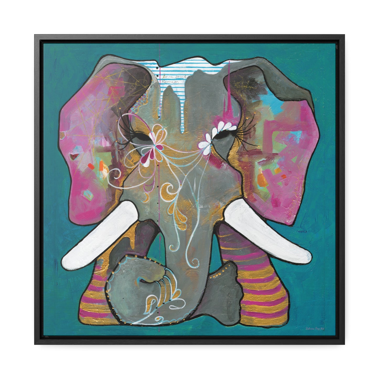 "Romeo Elephant" Framed Canvas Fine Art Reproduction by Zabrina Fine Art