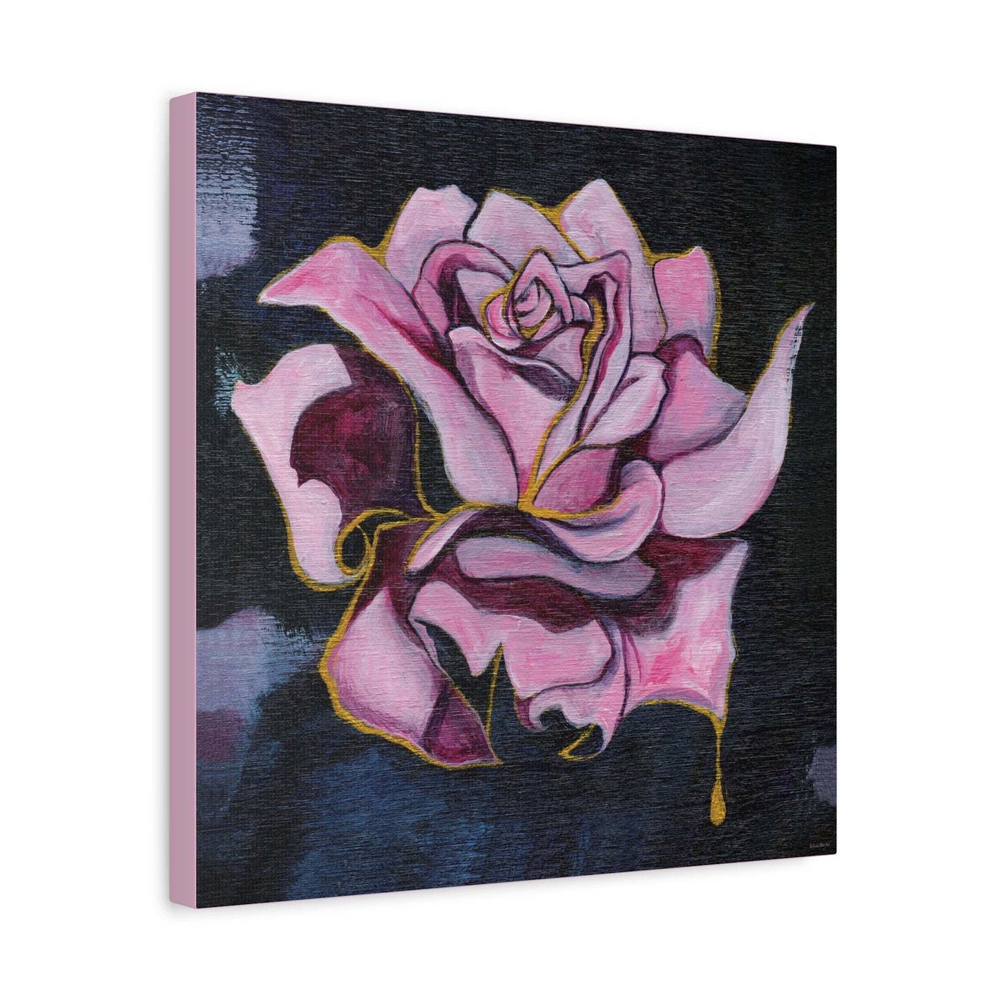 "Gilded Rose" Unframed Canvas Dusty Pink Edge Reproduction by Zabrina Fine Art