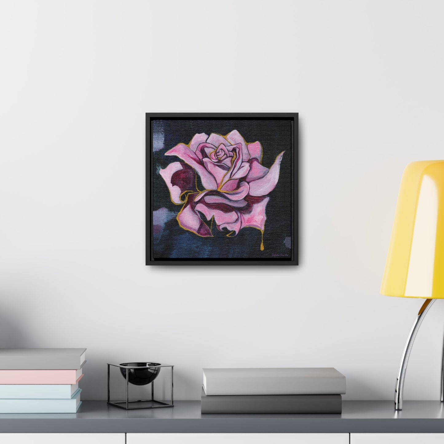 "Gilded Rose" Framed Canvas Fine Art Reproduction by Zabrina Fine Art