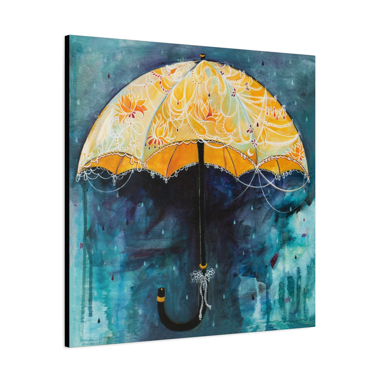 "Rain Glow" Unframed Canvas Black Edge Reproduction by Zabrina Fine Art