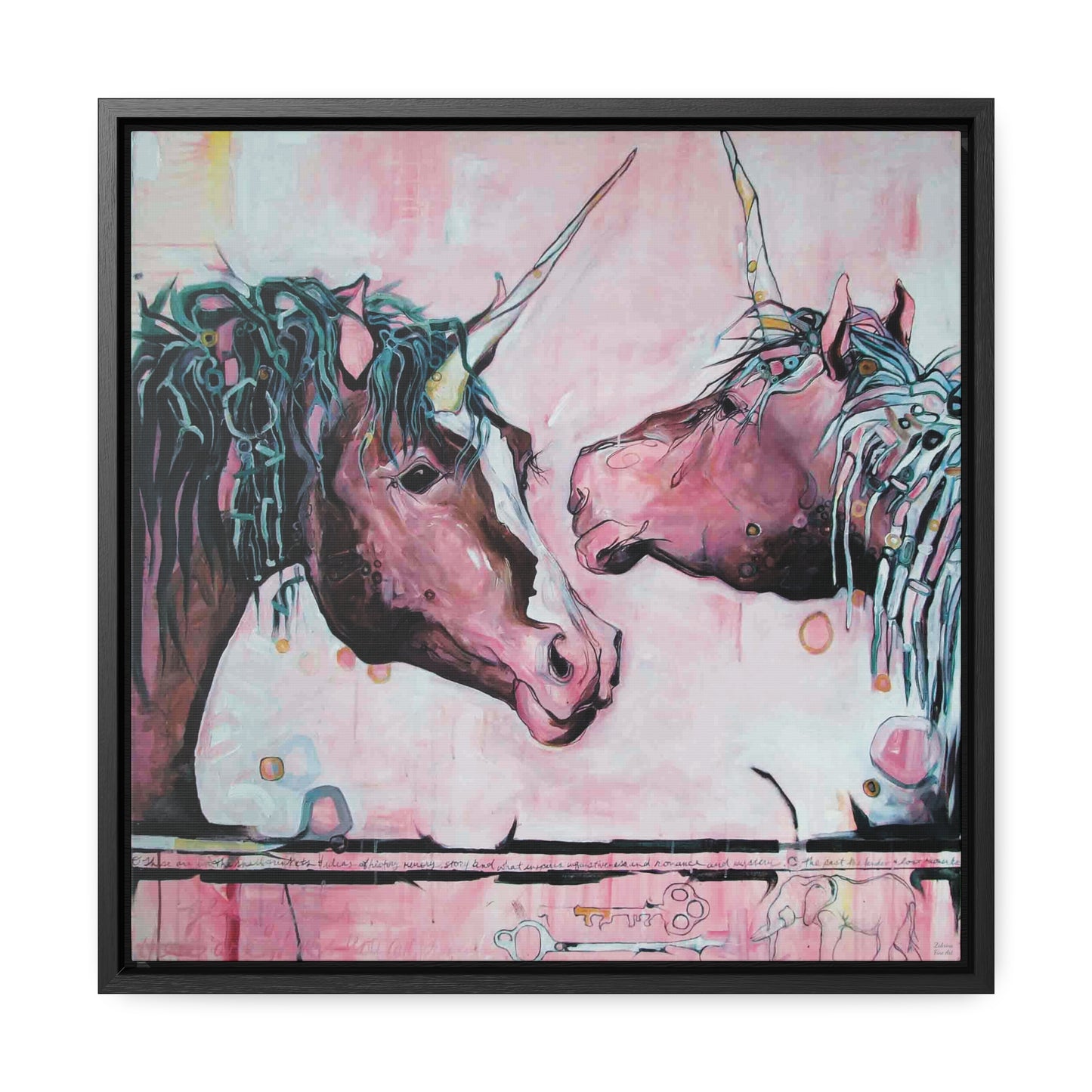 "Unicorns Are Real" Framed Canvas Fine Art Reproduction by Zabrina Fine Art