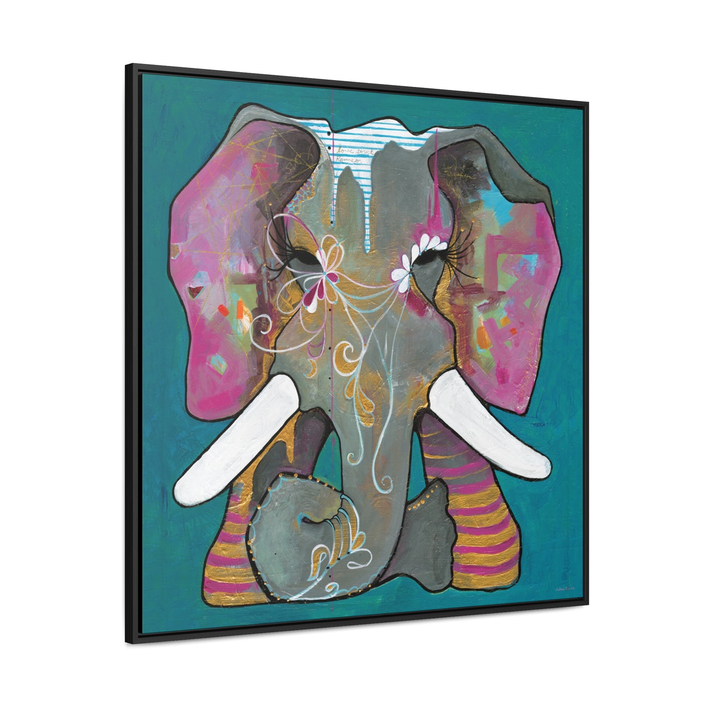 "Romeo Elephant" Framed Canvas Fine Art Reproduction by Zabrina Fine Art