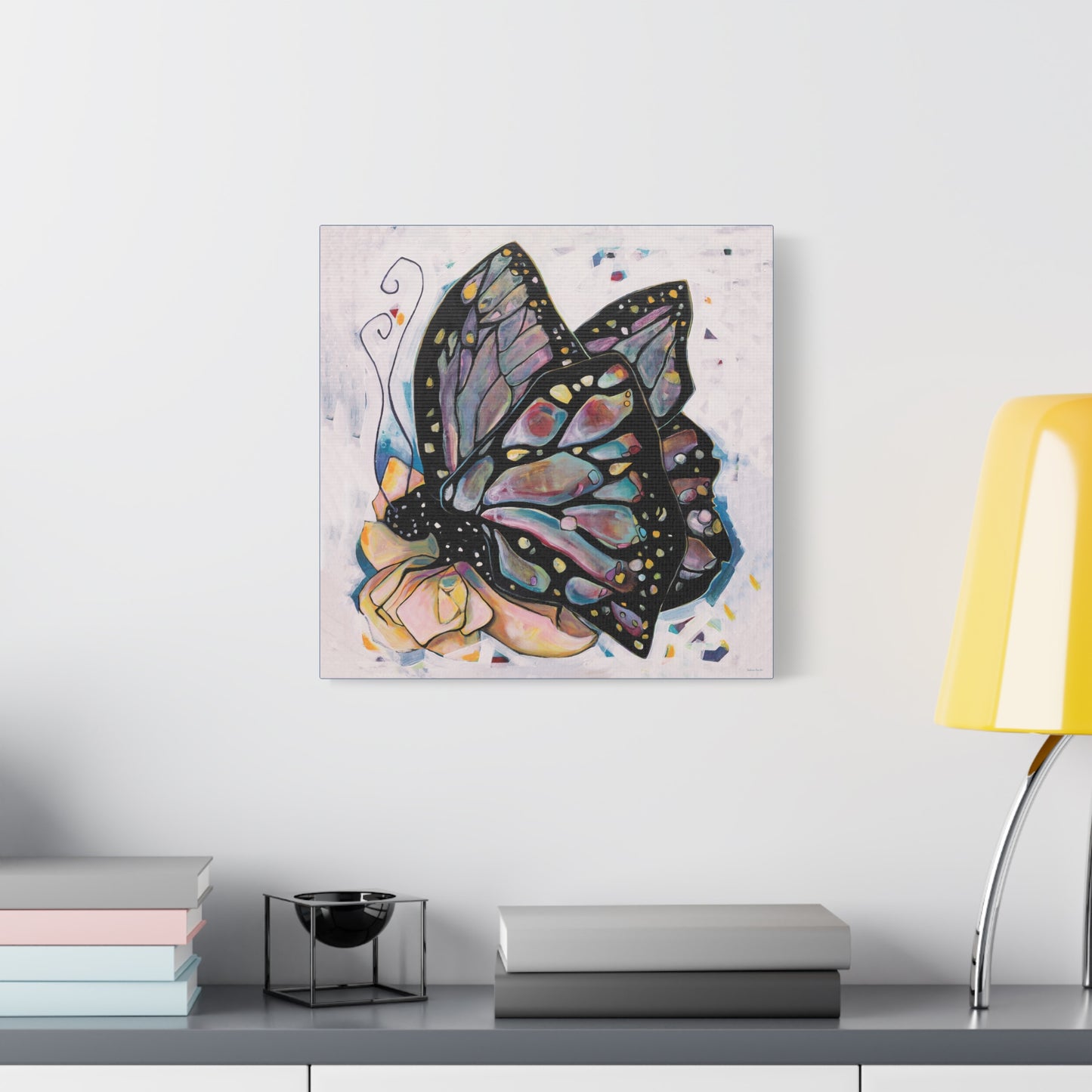 "Butterfly For Brook" Unframed Canvas Astral Blue Edge Reproduction by Zabrina Fine Art