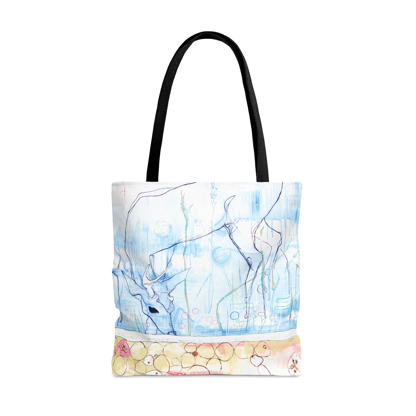 "One Antler Deer" Tote Bag by Zabrina Fine Art