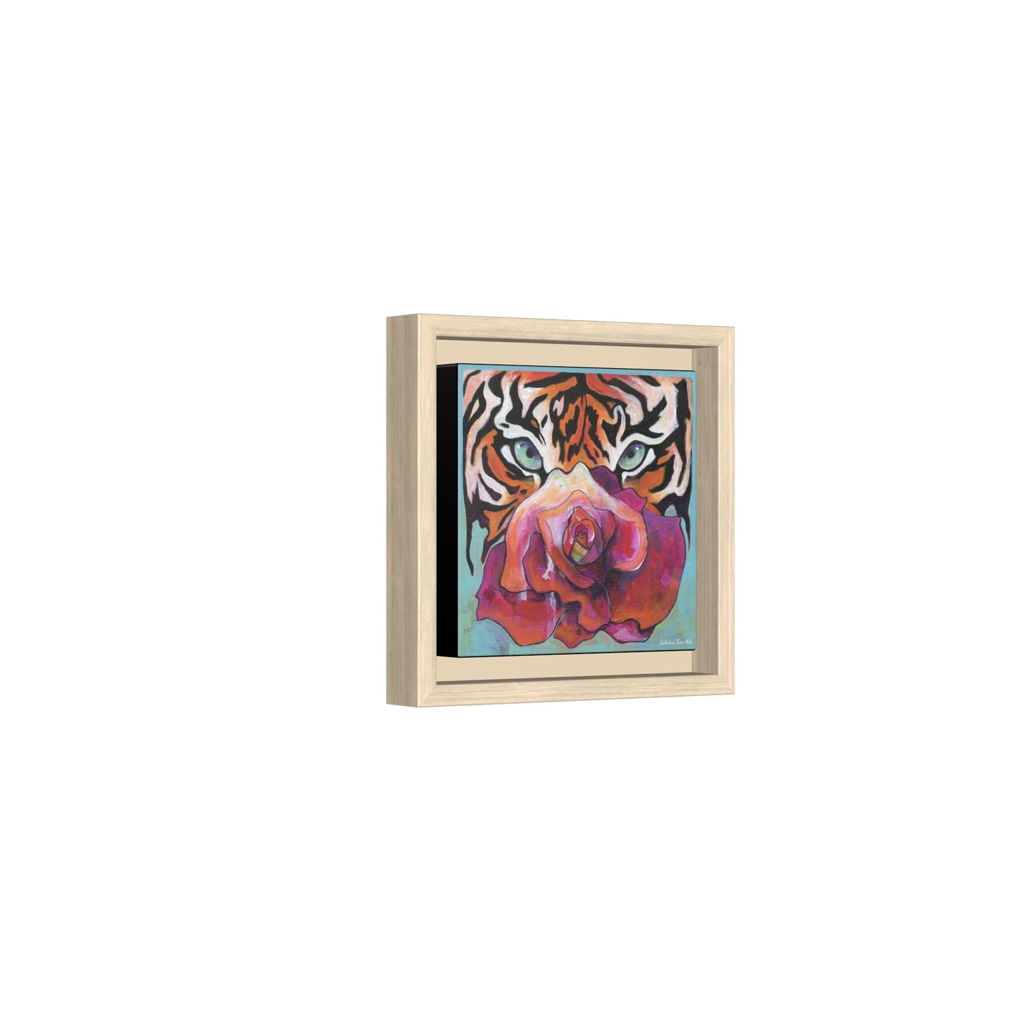"Tiger Rose" Framed Canvas Fine Art Reproduction by Zabrina Fine Art