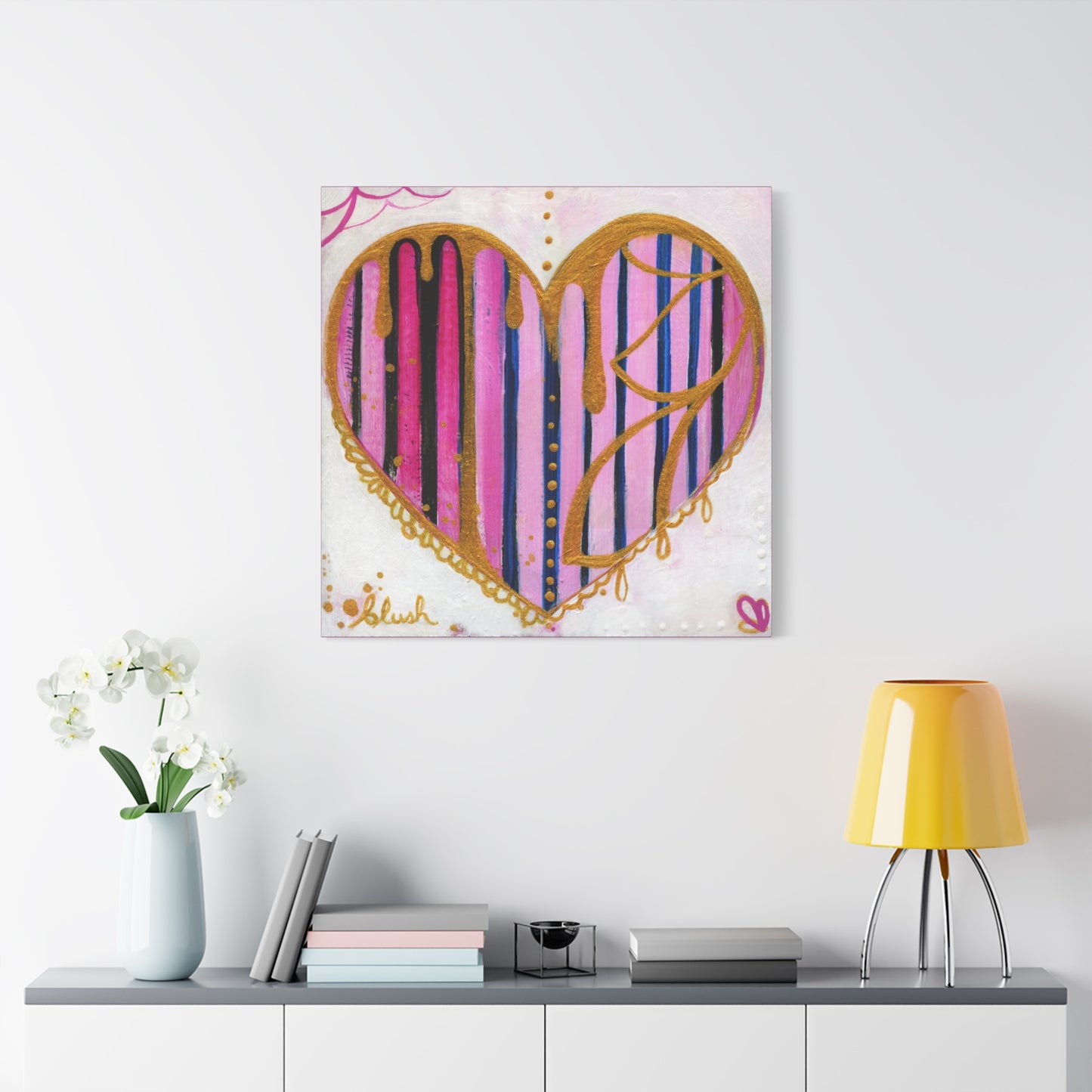 "Blush" Unframed Canvas Hot Pink Edge Reproduction by Zabrina Fine Art