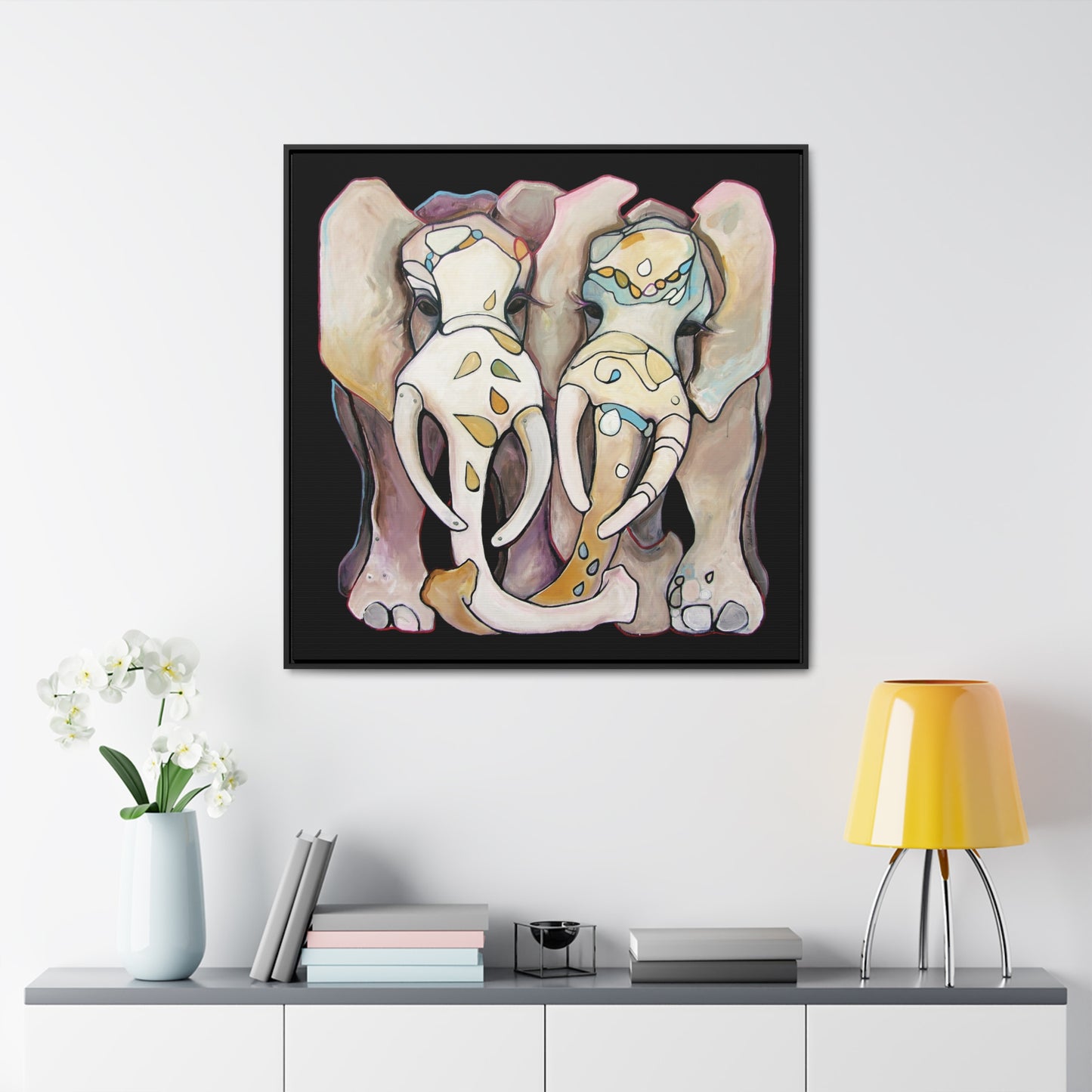 "Sweet Pair" Framed Canvas Fine Art Reproduction by Zabrina Fine Art