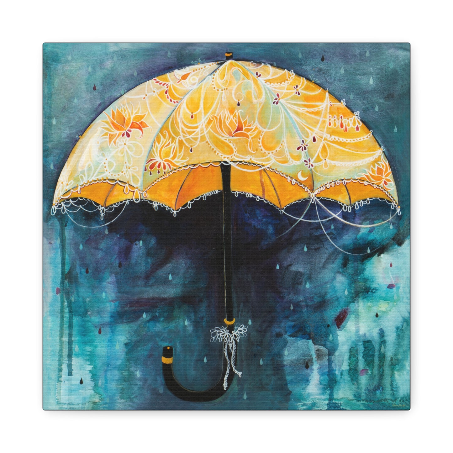 "Rain Glow" Unframed Canvas Black Edge Reproduction by Zabrina Fine Art