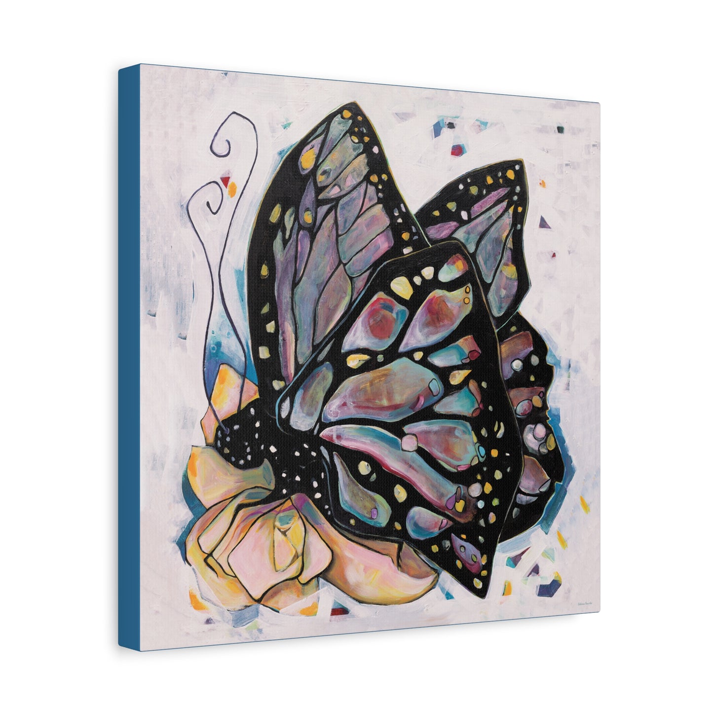 "Butterfly For Brook" Unframed Canvas Astral Blue Edge Reproduction by Zabrina Fine Art