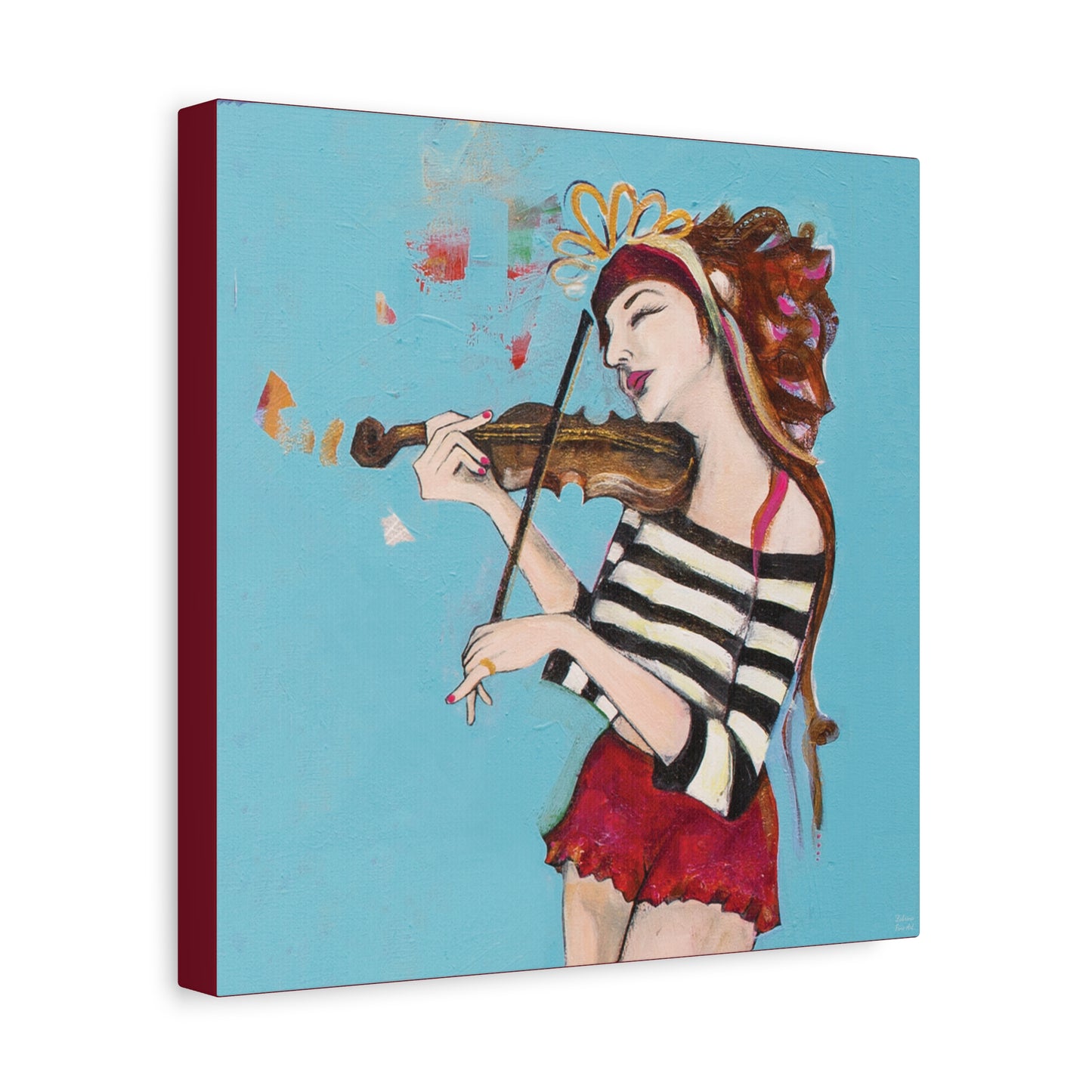 "The Violinist" Unframed Canvas Red Edge Reproduction by Zabrina Fine Art