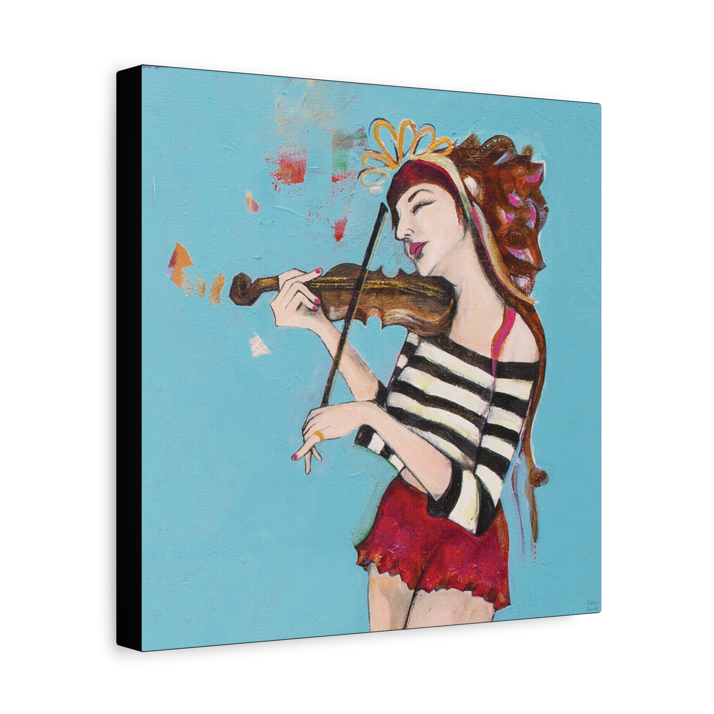 "The Violinist" Unframed Canvas Black Edge Reproduction by Zabrina Fine Art