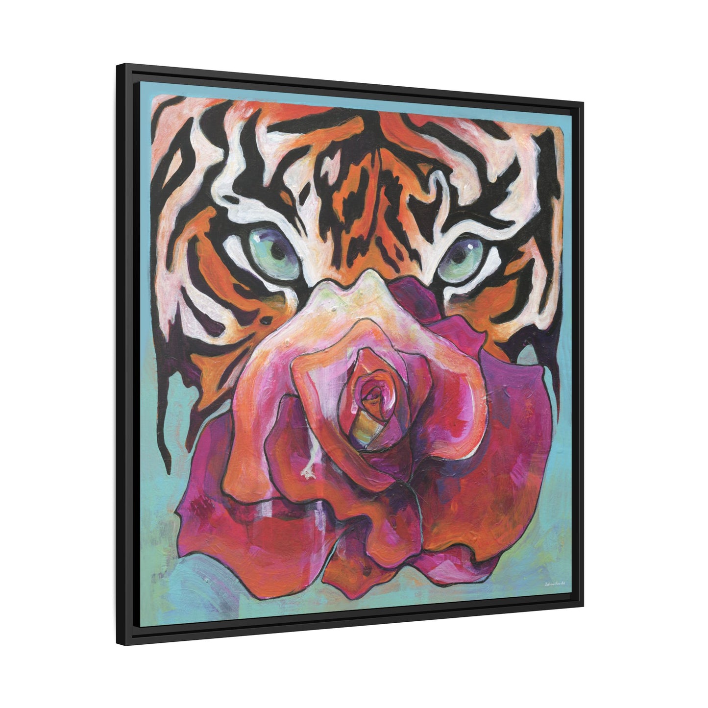 "Tiger Rose" Framed Canvas Fine Art Reproduction by Zabrina Fine Art